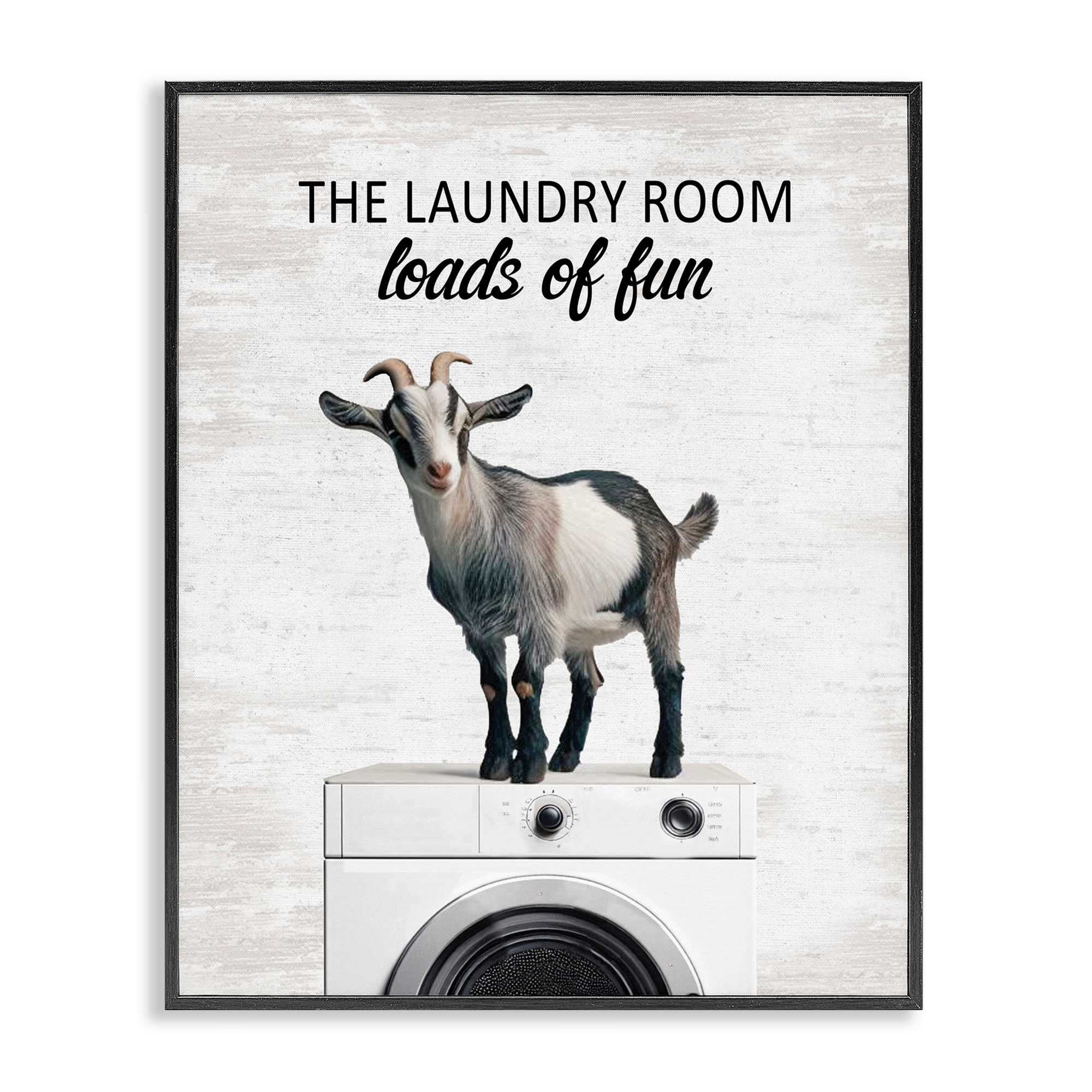 Stupell Industries BS-867-FR-11X14 Loads of Fun Laundry Goat Framed Giclee design by Lettered and Lined