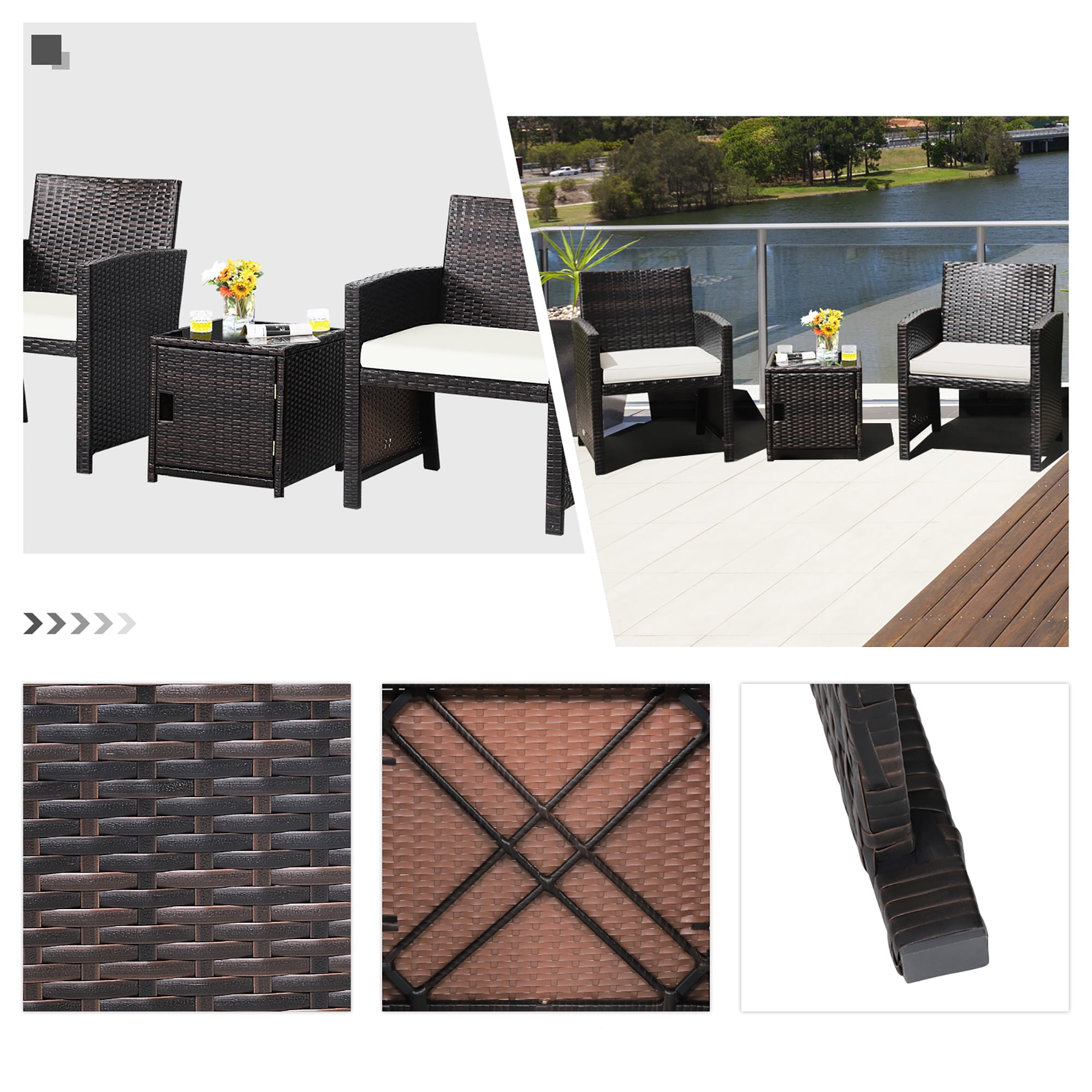 Costway HW69444WH Patio-Conversation-Sets - View #5