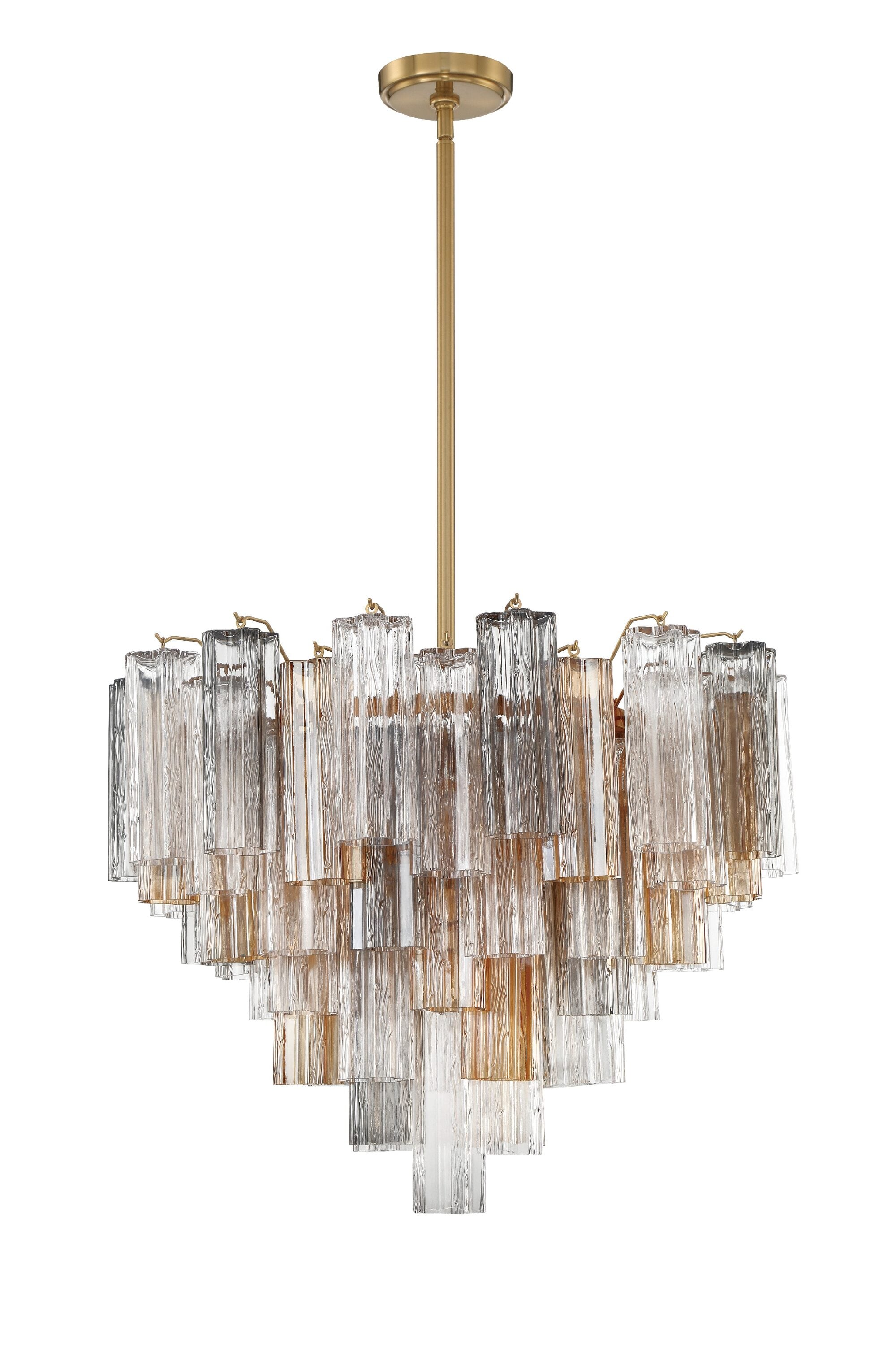Crystorama ADD-312-AG-AU Addis 12 -Light Antique Multiple colors Modern/contemporary For Use in Bedrooms, Dining Rooms, Foyers, Living Rooms Chandelier