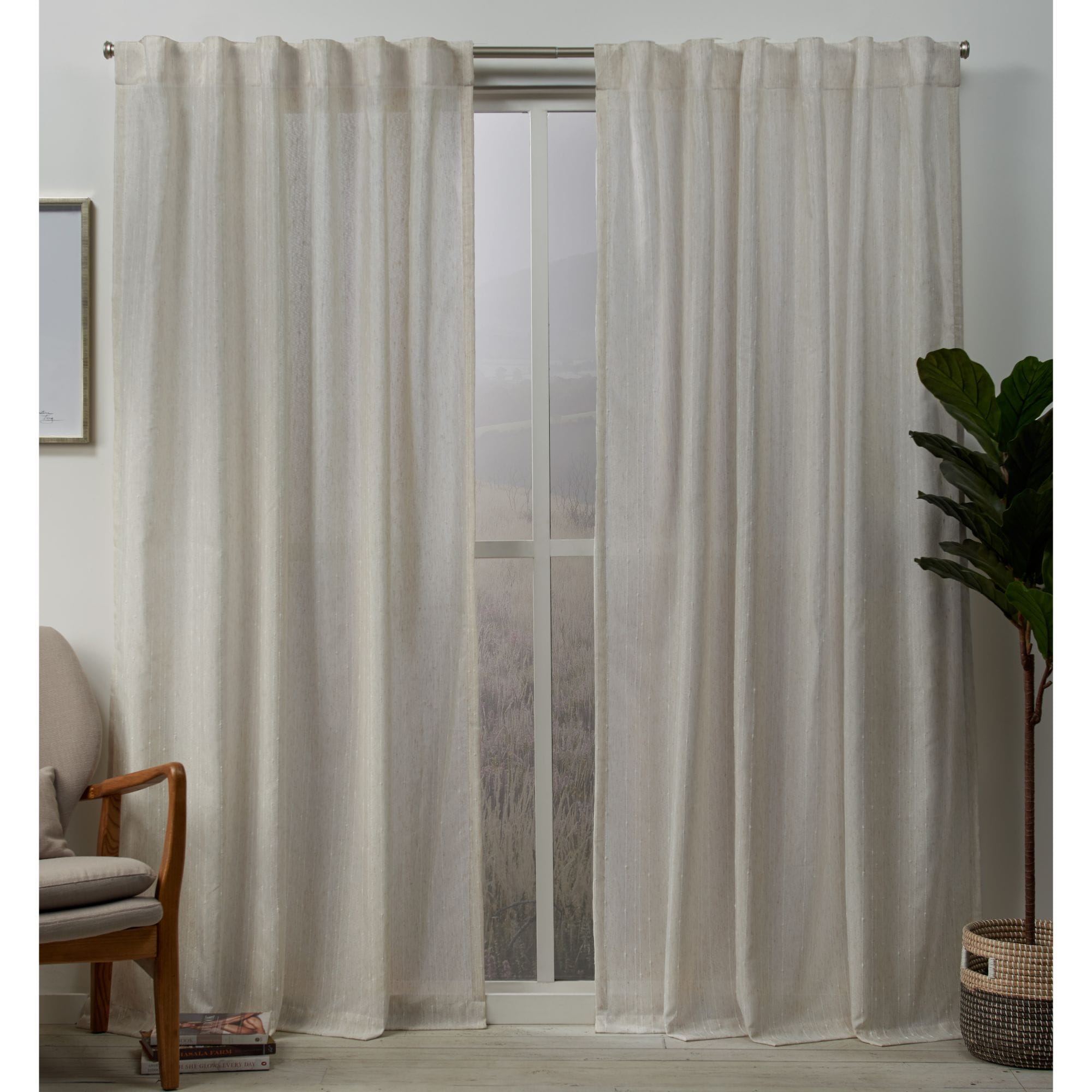 Exclusive Home EH8362-01 2-84H 84-in Natural Light filtering Back tab Curtain panel pair