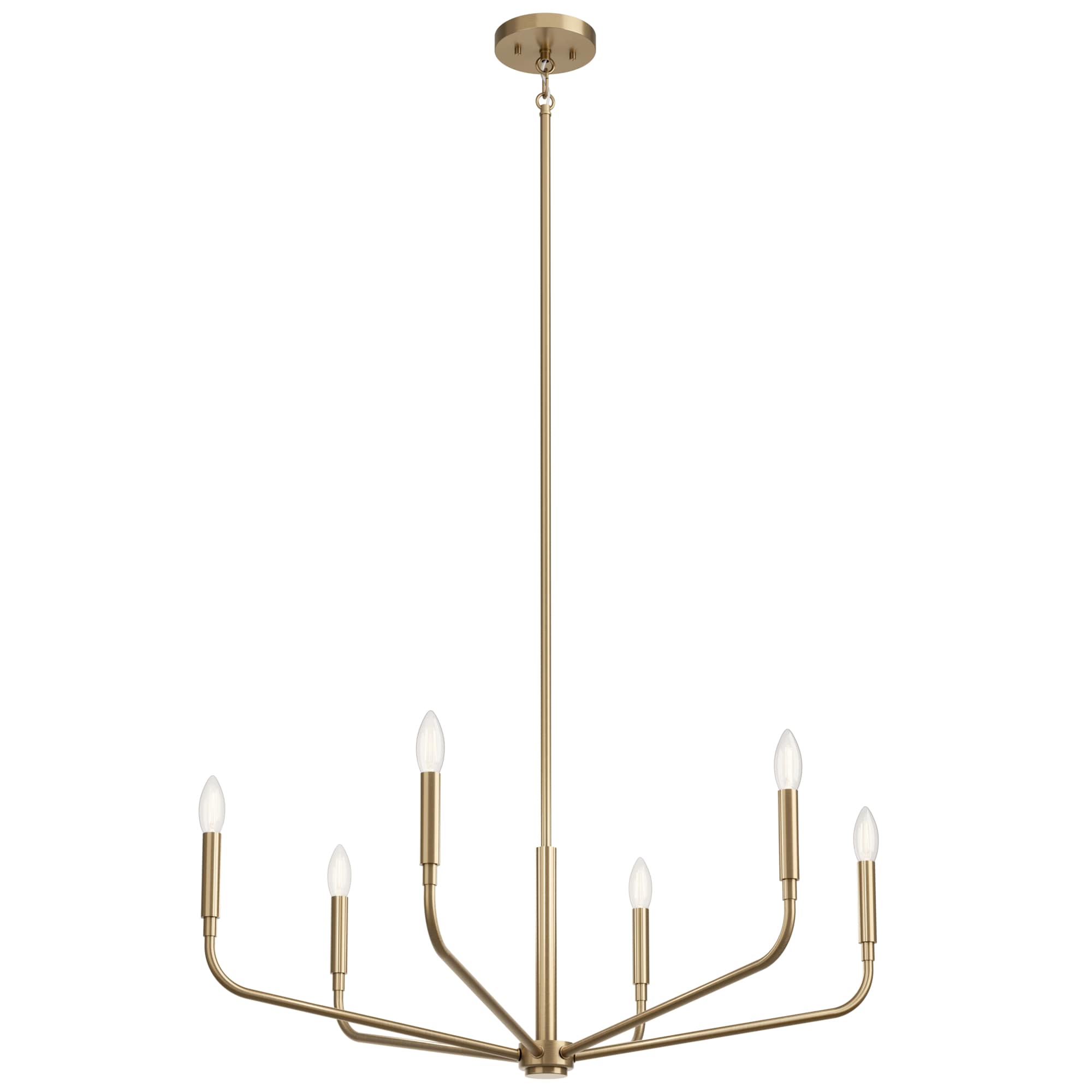 Kichler Madden 6-Light Gold Modern/Contemporary Bare Bulb Chandelier