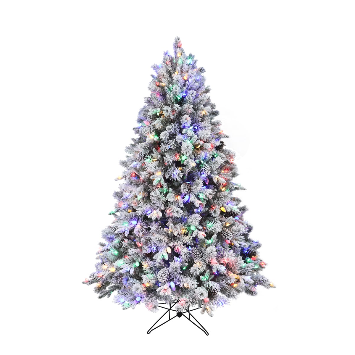 Holiday Living W14L0811 6.5-ft Albany pine Pre-lit Flocked Artificial Christmas Tree with Color Changing LED Lights