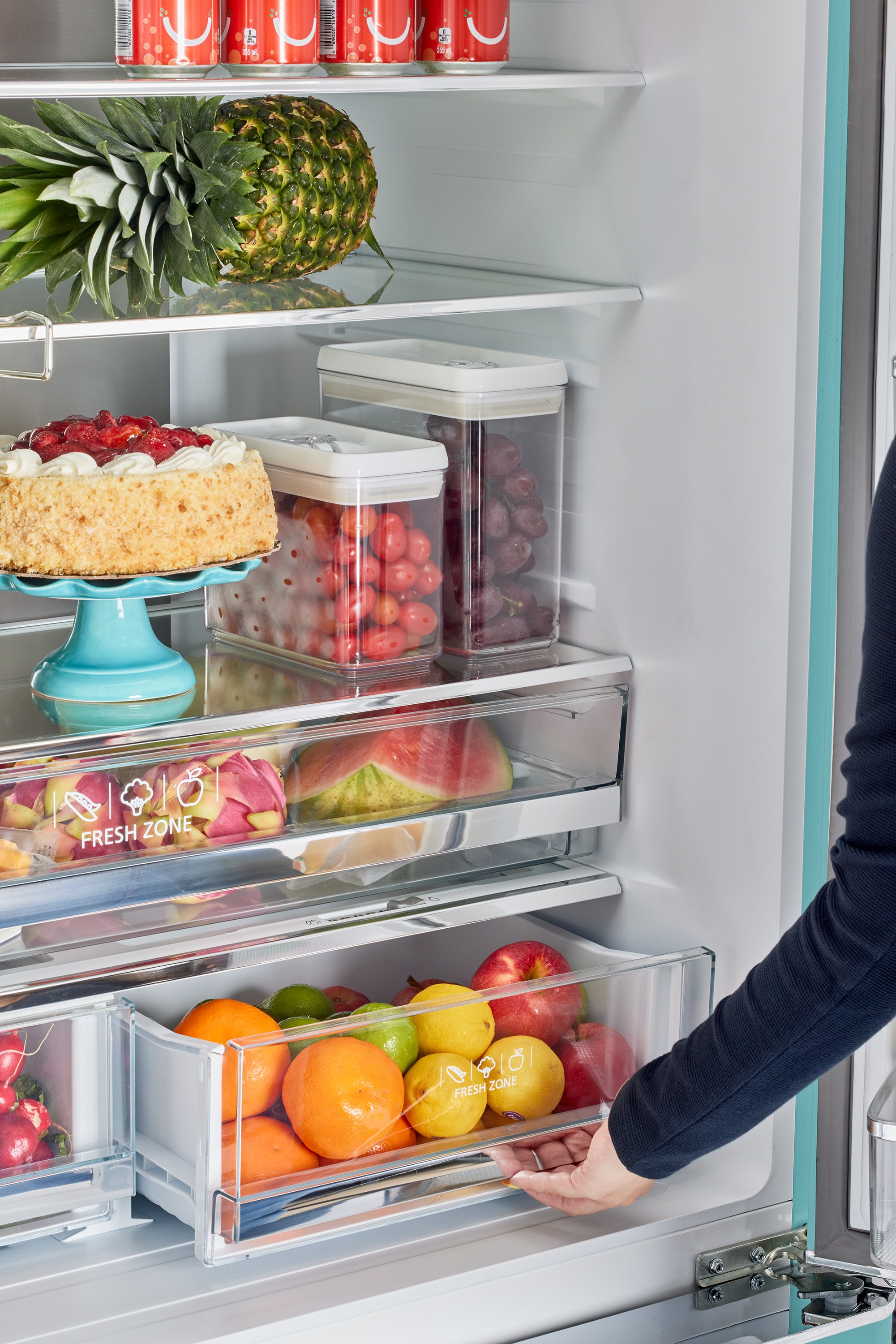 Ocean Mist Turquoise French Door Refrigerator with Ice Maker