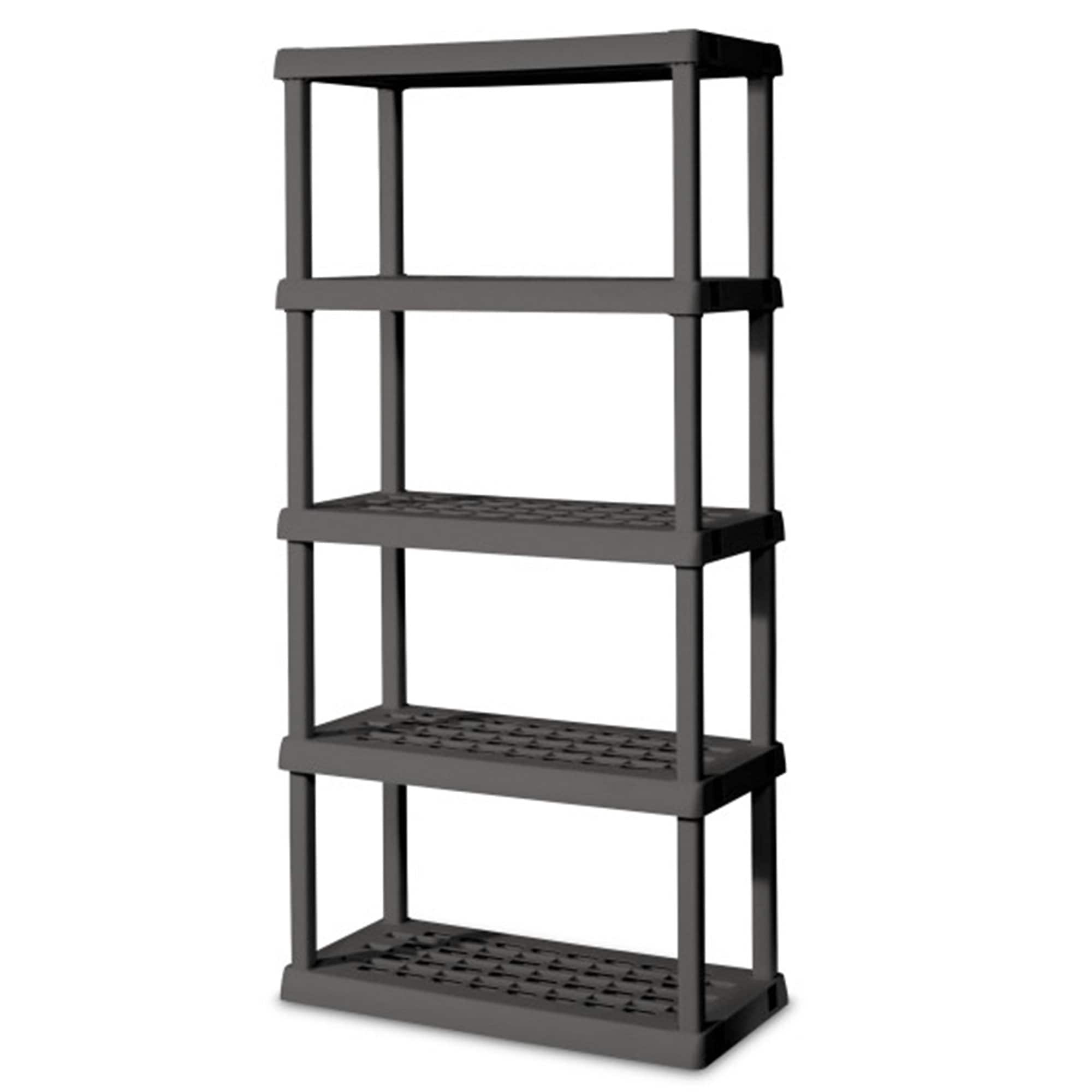 Sterilite 70311 75.2 Inch Heavy Duty Durable 5 Shelf Ventilated Shelving Unit  2 Pack