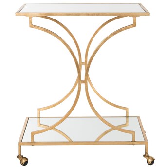Safavieh Red Metal Base with Mirror Top Kitchen Cart (29.6-in x 16.5-in x 29.8-in) Safavieh Red Metal Base with Mirror Top Kitchen Cart (29.6-in x 16.5-in x 29.8-in)
