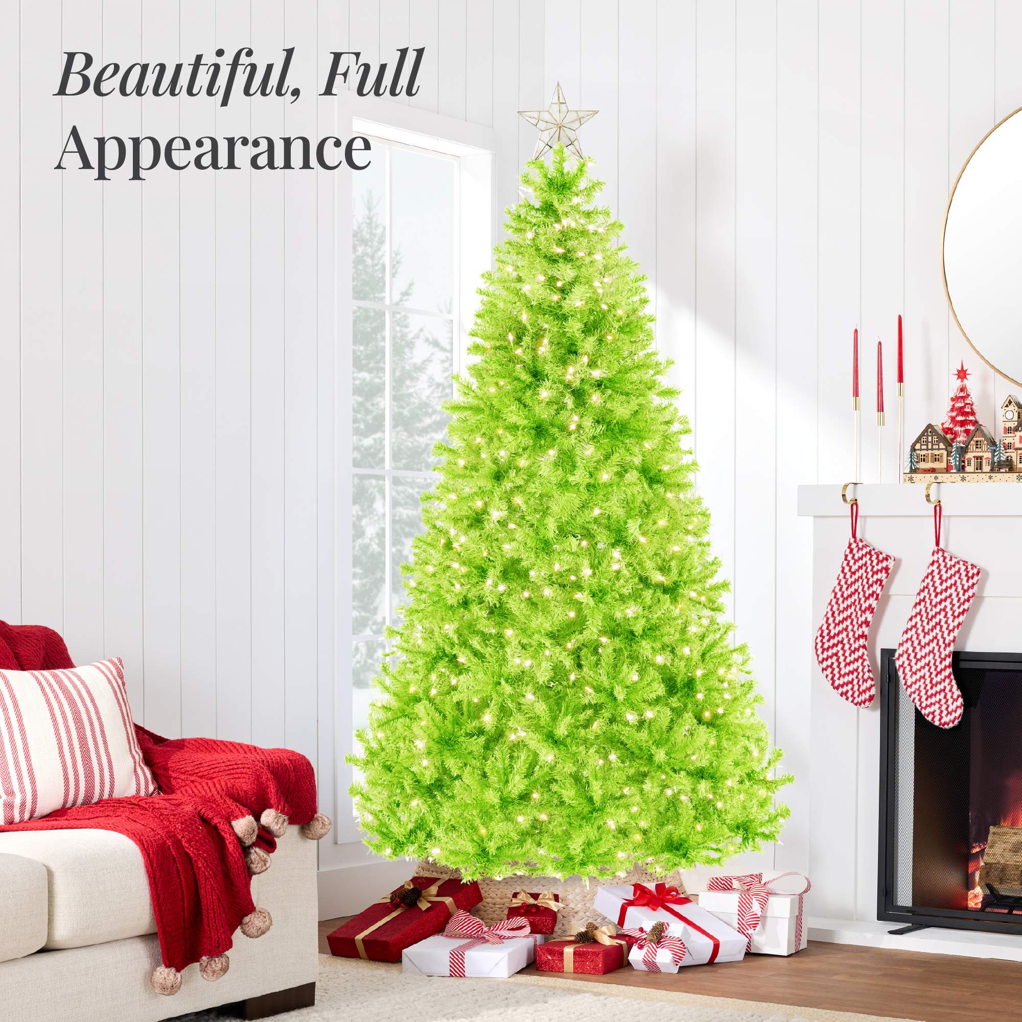Best Choice Products 6ft Pre-Lit Lime Green Christmas Tree