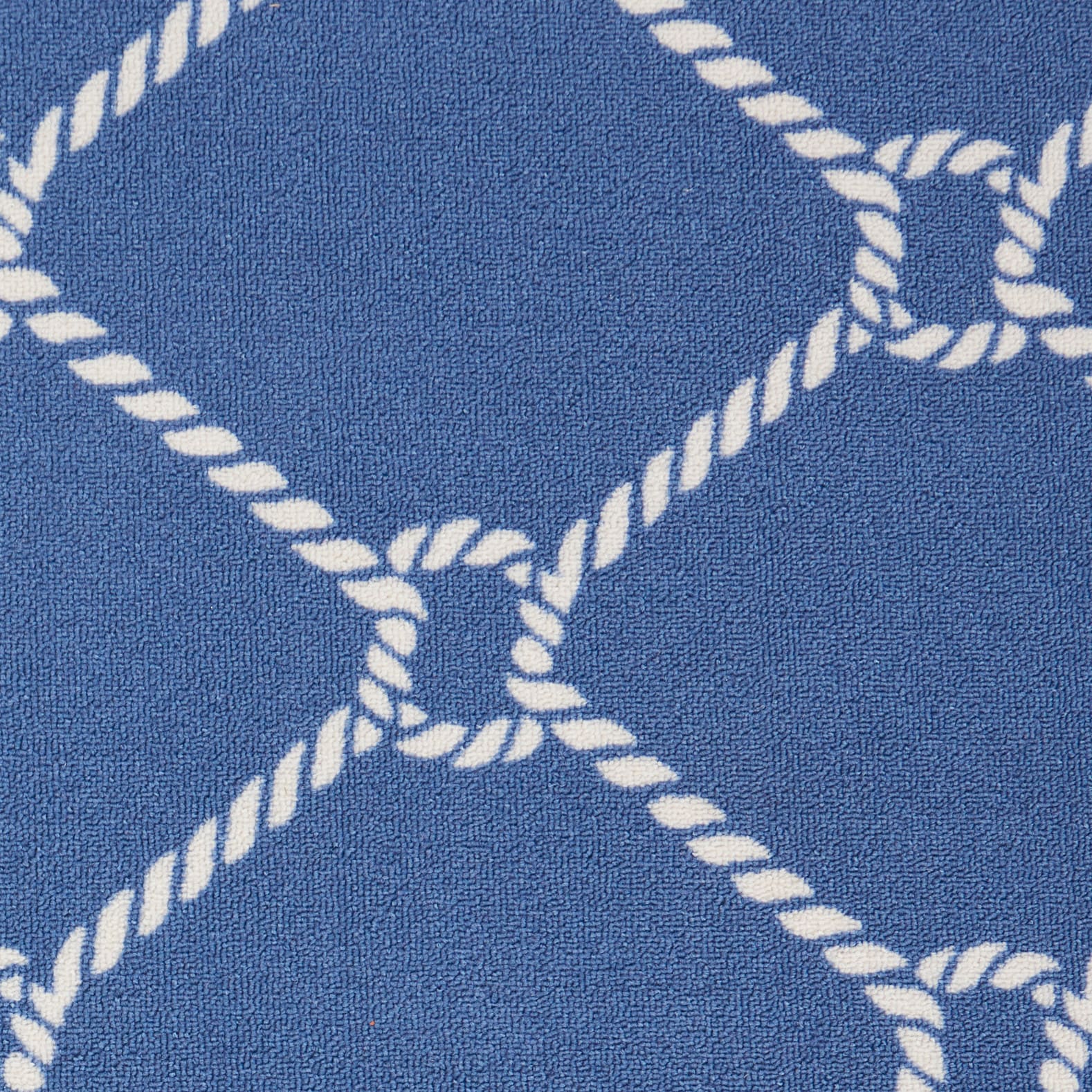 Nautical Blue and White Reversible Synthetic Area Rug