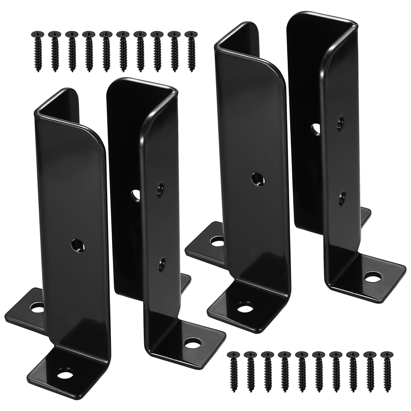 Vrbgify  Adjustable Deck Post Anchor Base 4 pcs Heavy Duty Wood Fence Pergola Support Fits 1 Point 5x1 Point 5 2x2 2x4 4x4 Post for Patio Porch