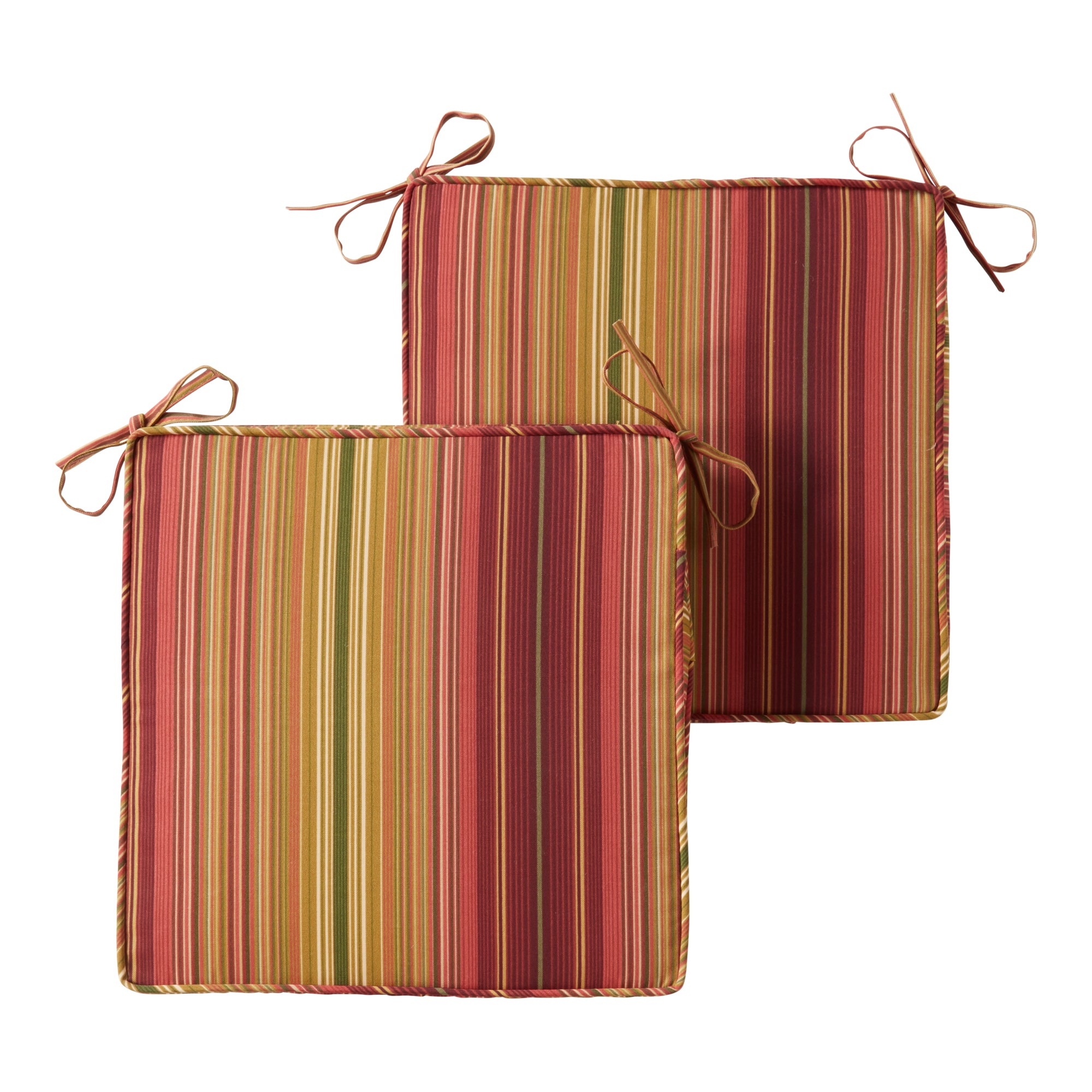 Greendale Home Fashions OP1100S2-KINNABARI Square Outdoor 18-in x 18-in 2 -Piece Kinnabari Patio chair cushion
