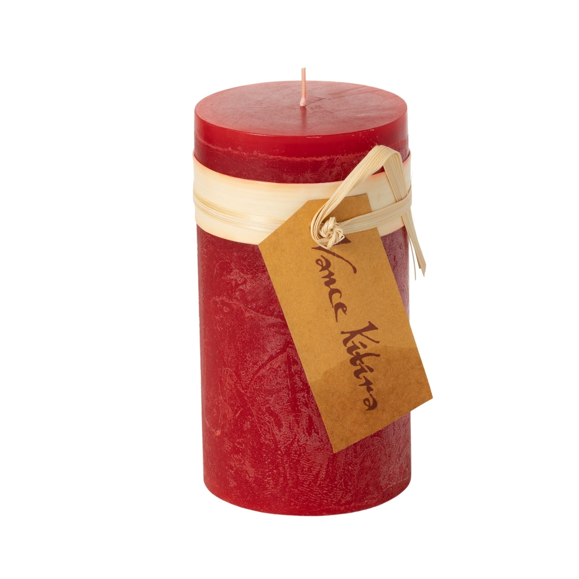 Vance Kitira CT246CRB 1 -Wick Unscented Red Pillar candle