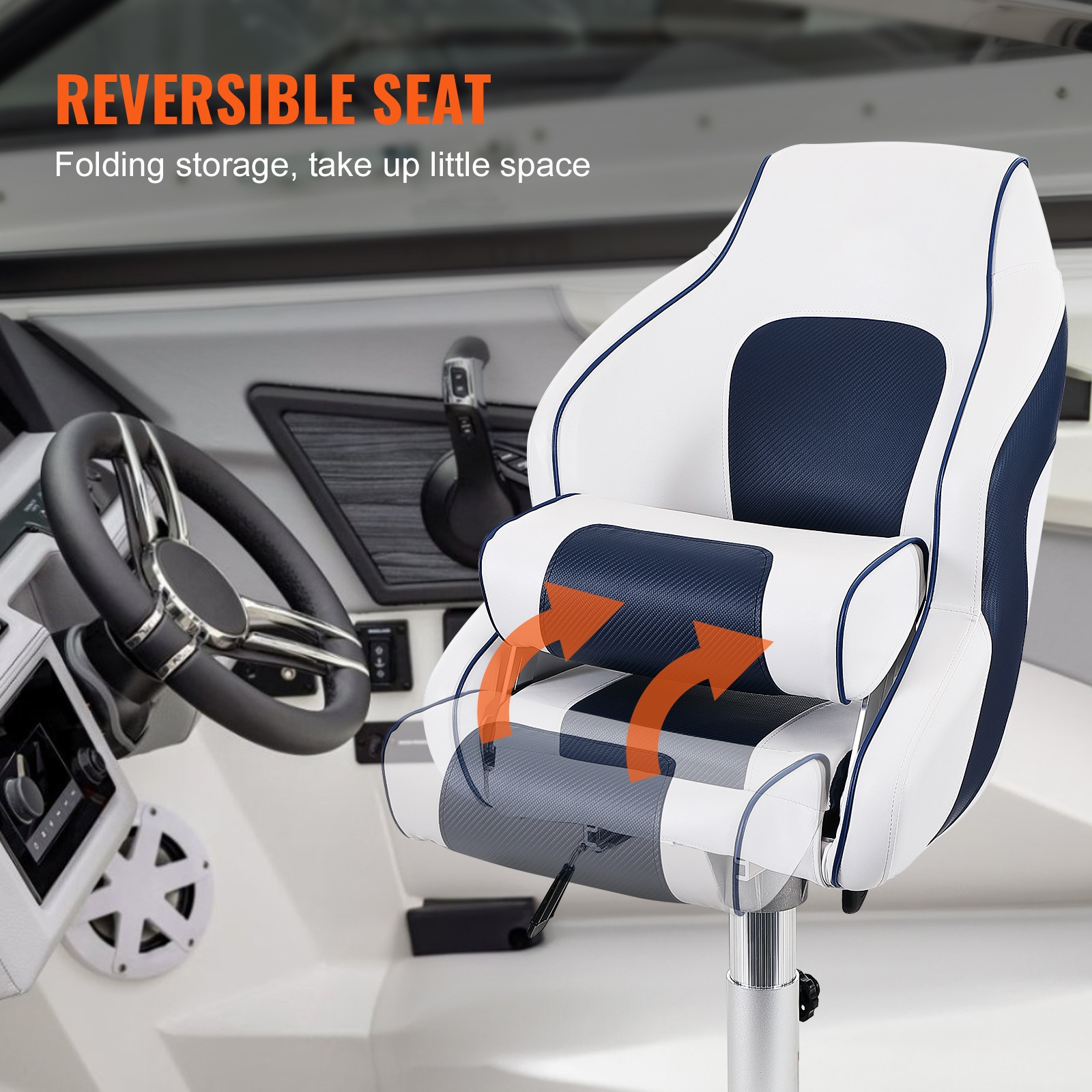 SVOPES Captainfts Chair for Boats. Hinged Seat with Foam