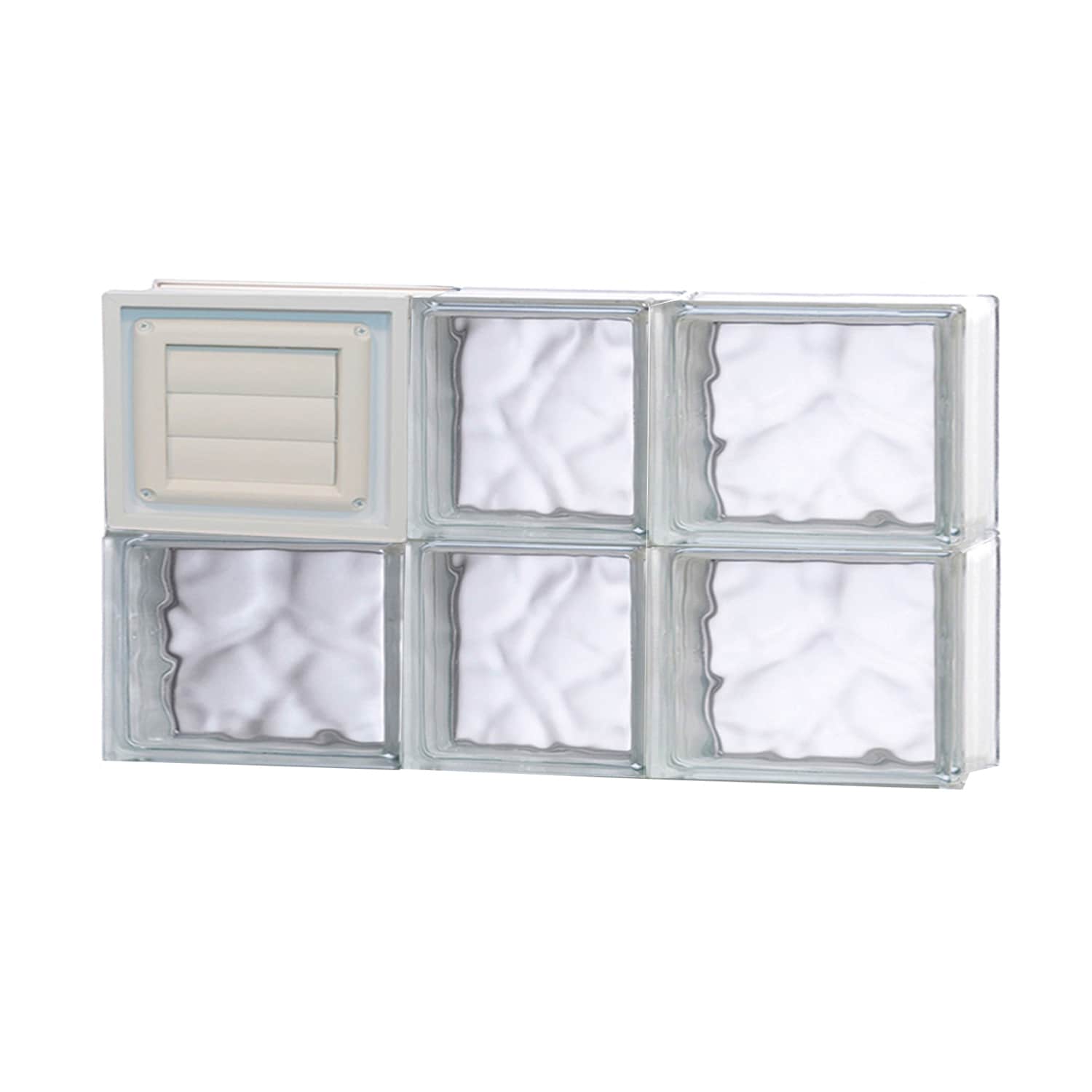 REDI2SET D2212DC Wavy Glass 21-1/4-in x 11-1/2-in Frameless Replacement Dryer vent Glass Block Window
