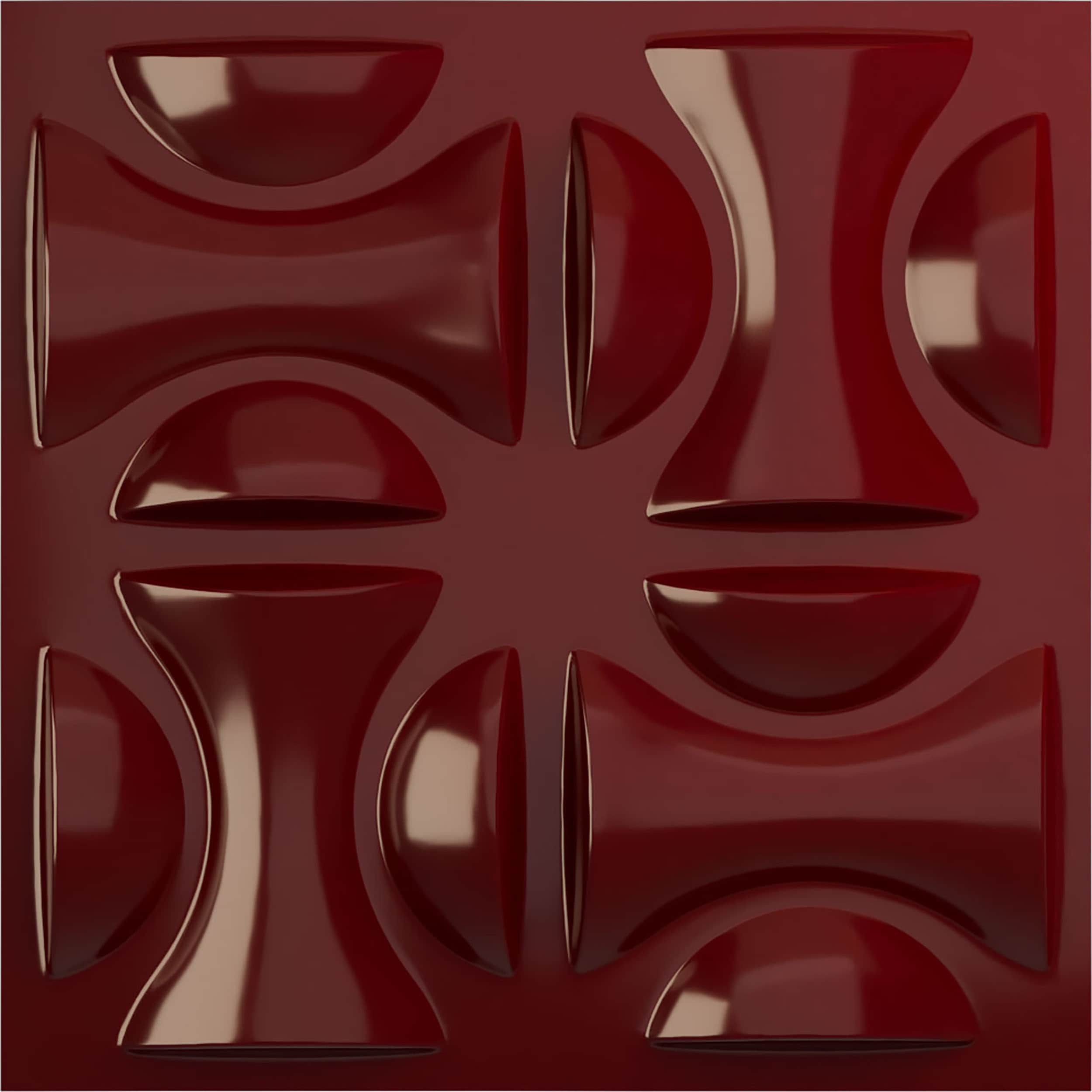 Ekena Millwork WP20X20YOHML 19-5/8-in x 19-5/8-in Embossed Paintable/Stainable Red PVC Wall Panel (
