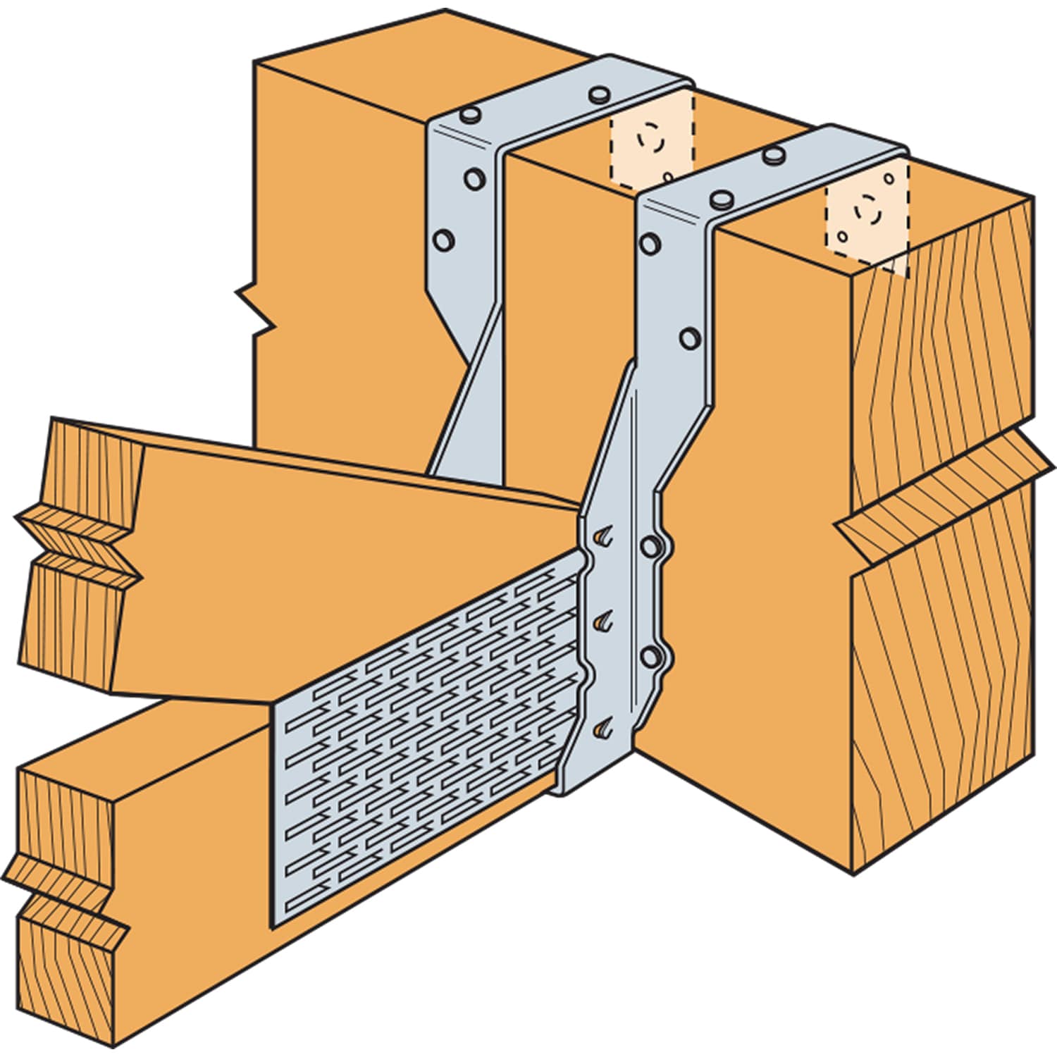 Simpson Strong-Tie Single 4-in X 18-in 16-Gauge G90 Galvanized Face ...