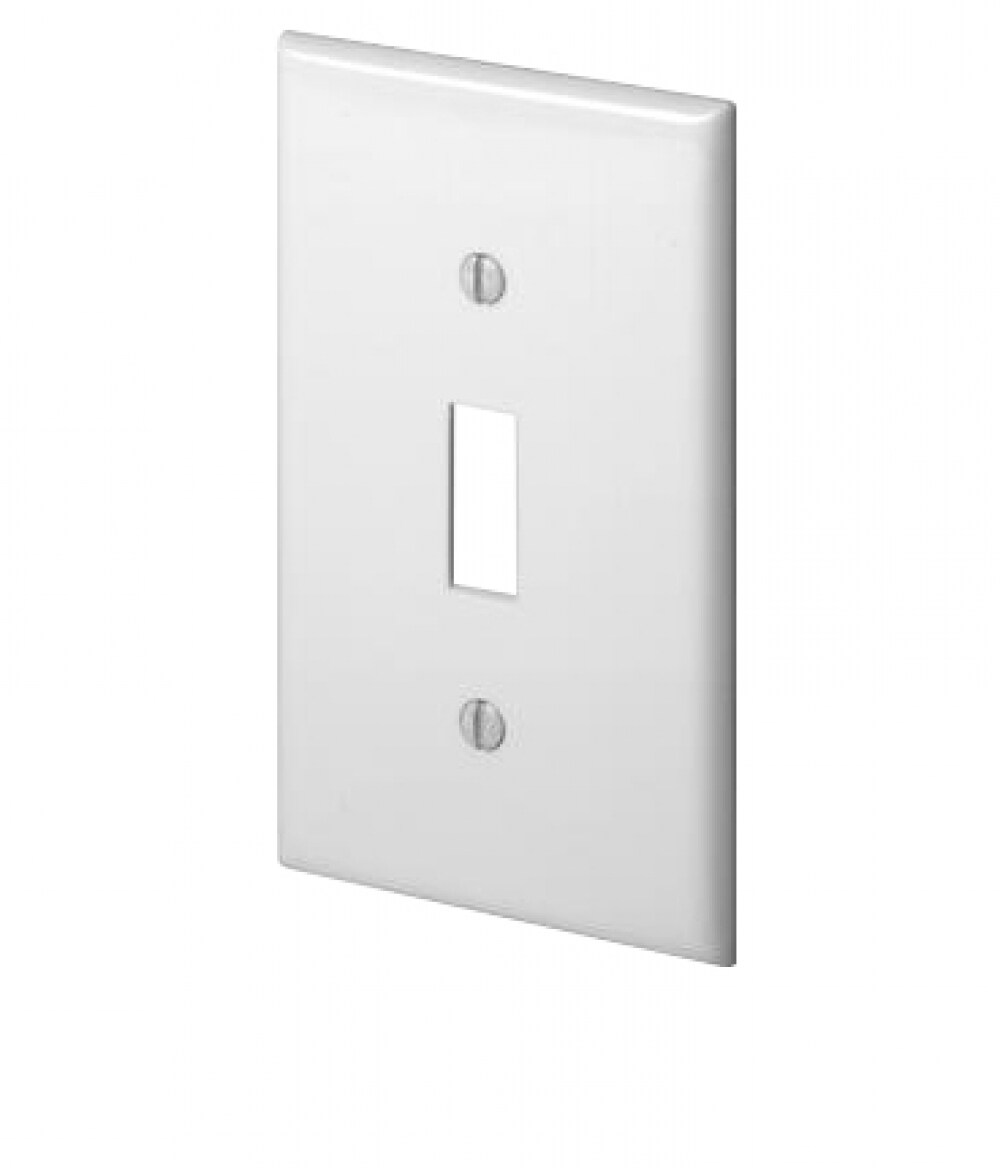 American Imaginations AI-35023 1 -Gang Standard Size White Plastic Indoor Toggle Wall Plate
