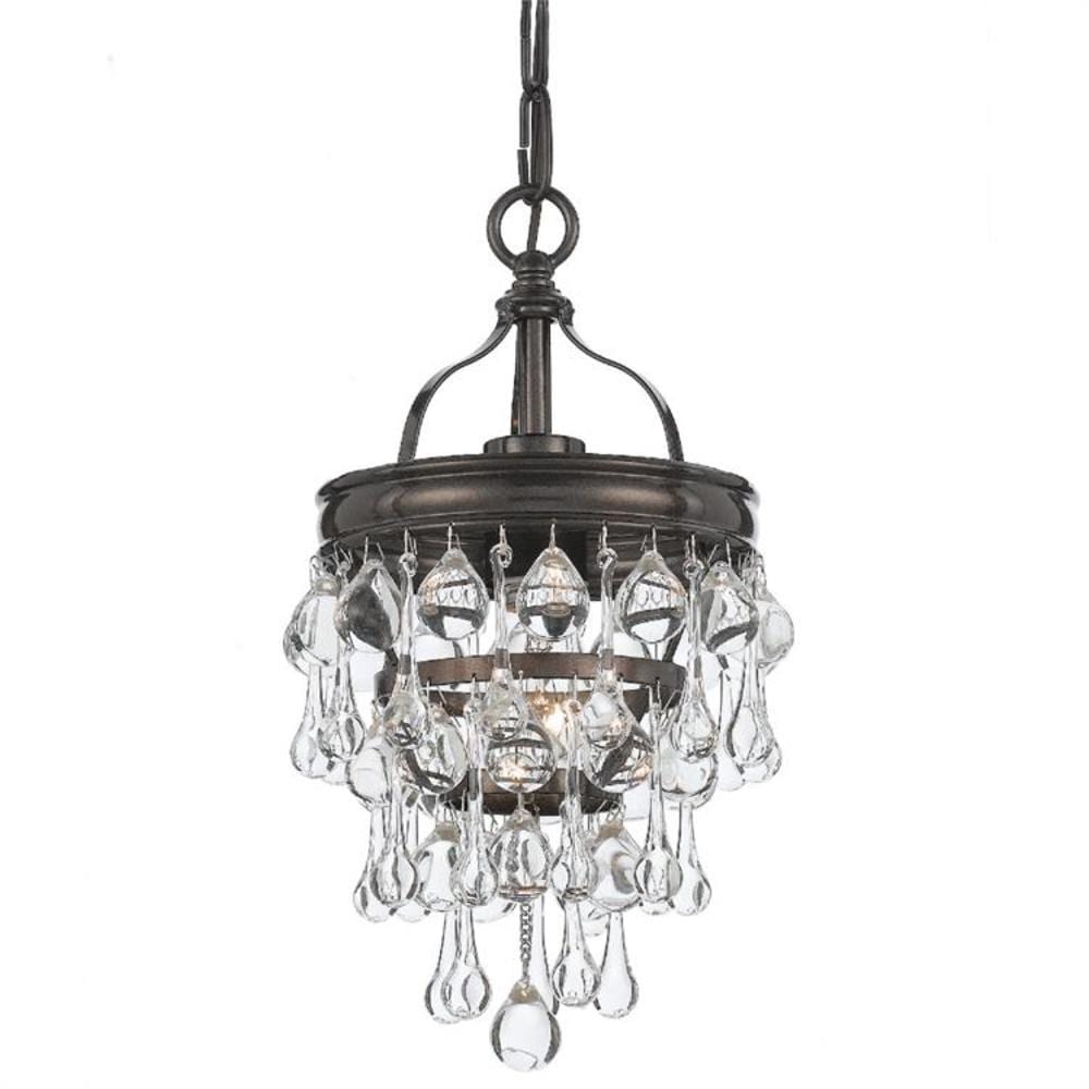 Crystorama 131-VZ Calypso 1 -Light Polished Bronze Modern/contemporary Crystal For Use in Bathrooms, Foyers, Kitchens, Chandelier