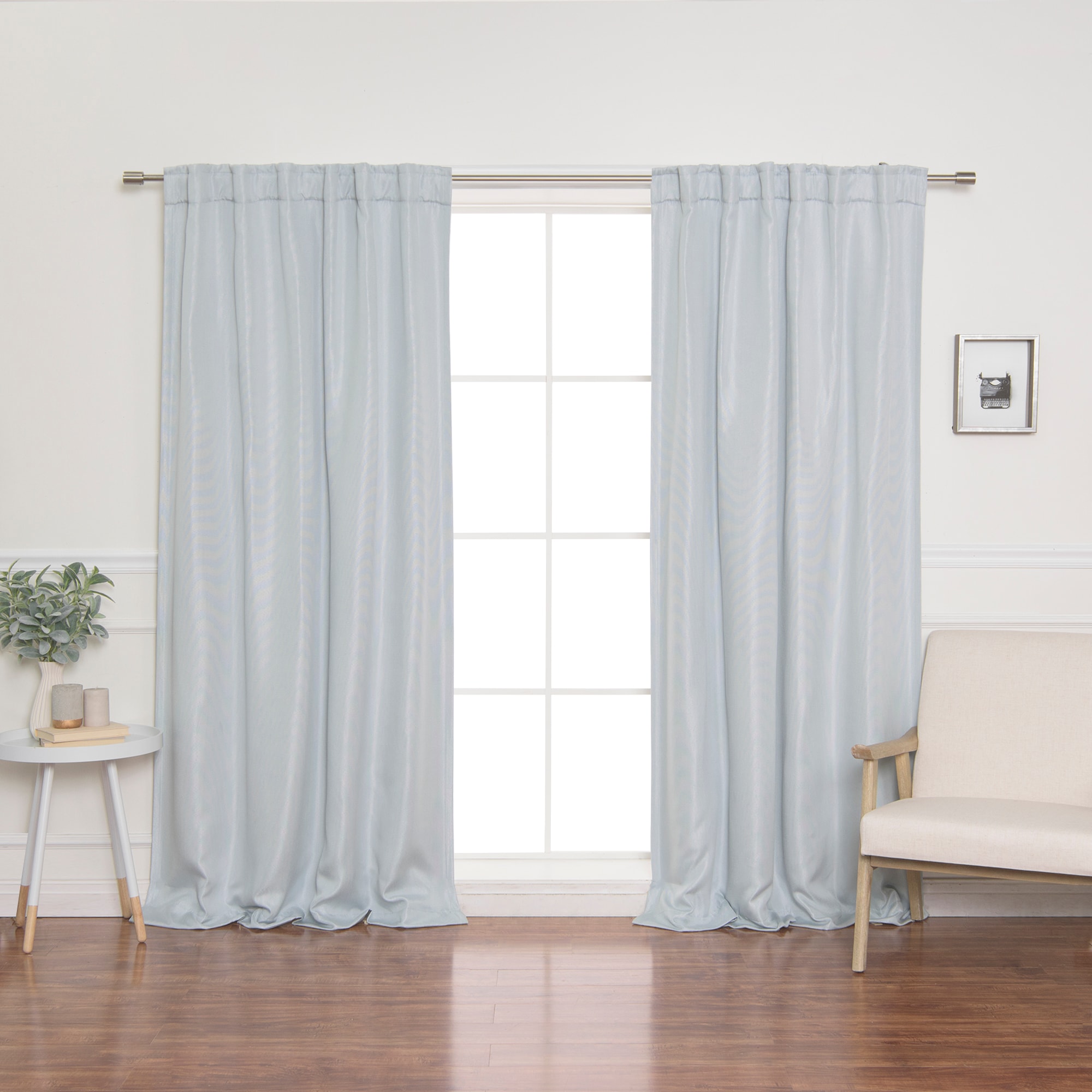 Best Home Fashion JC-06-BAK-84-VAPOR 84-Inches Vapor Blackout Back tab Curtain panel pair