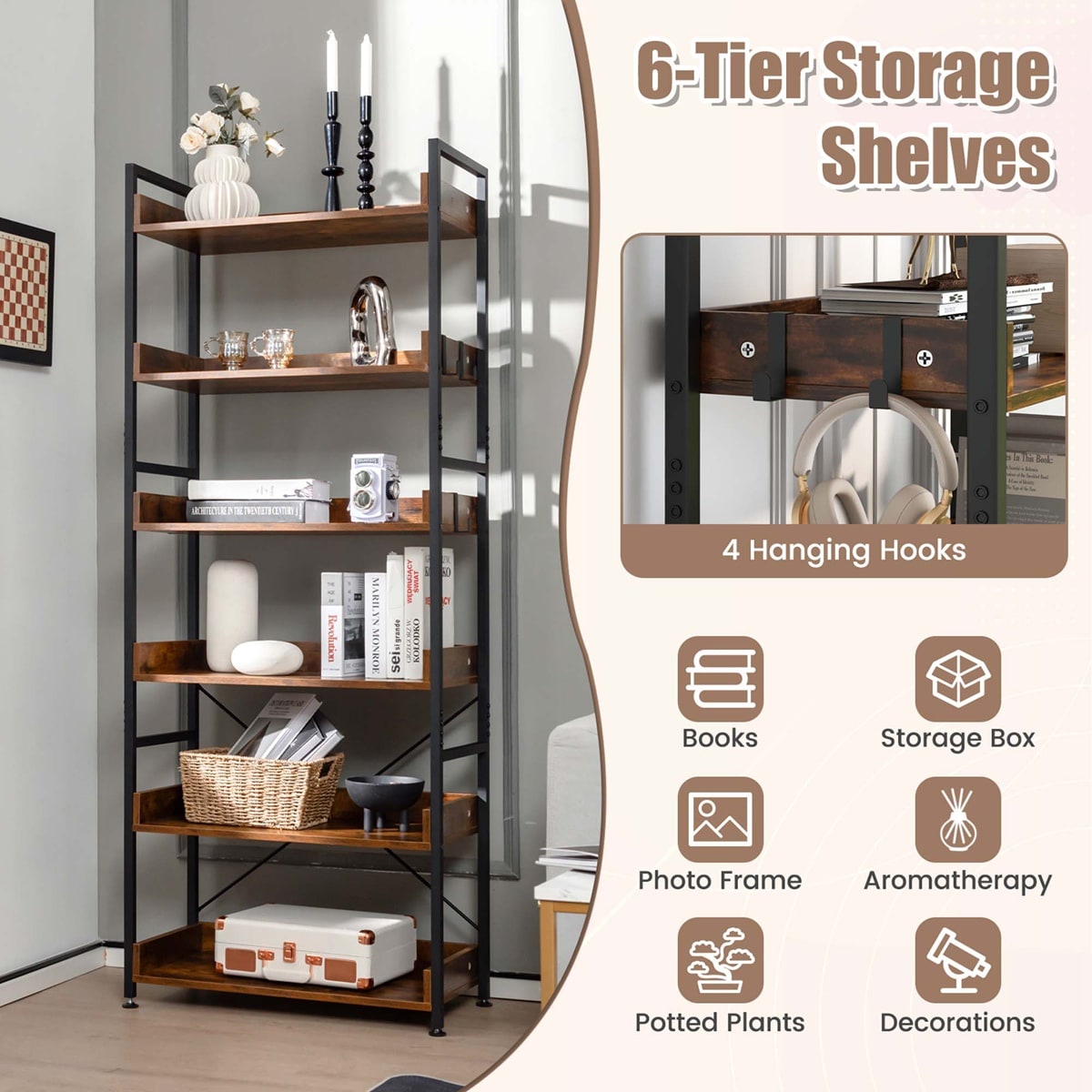 Costway JV10963CF bookcases - View #6