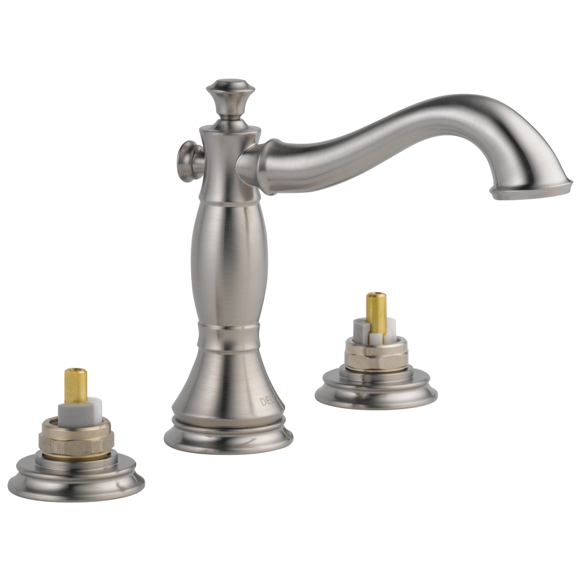 Delta 3597LF-SSMPU-LHP Cassidy Stainless Widespread Sold separately WaterSense High-arc Residential Handle Bathroom Sink Faucet with Drain