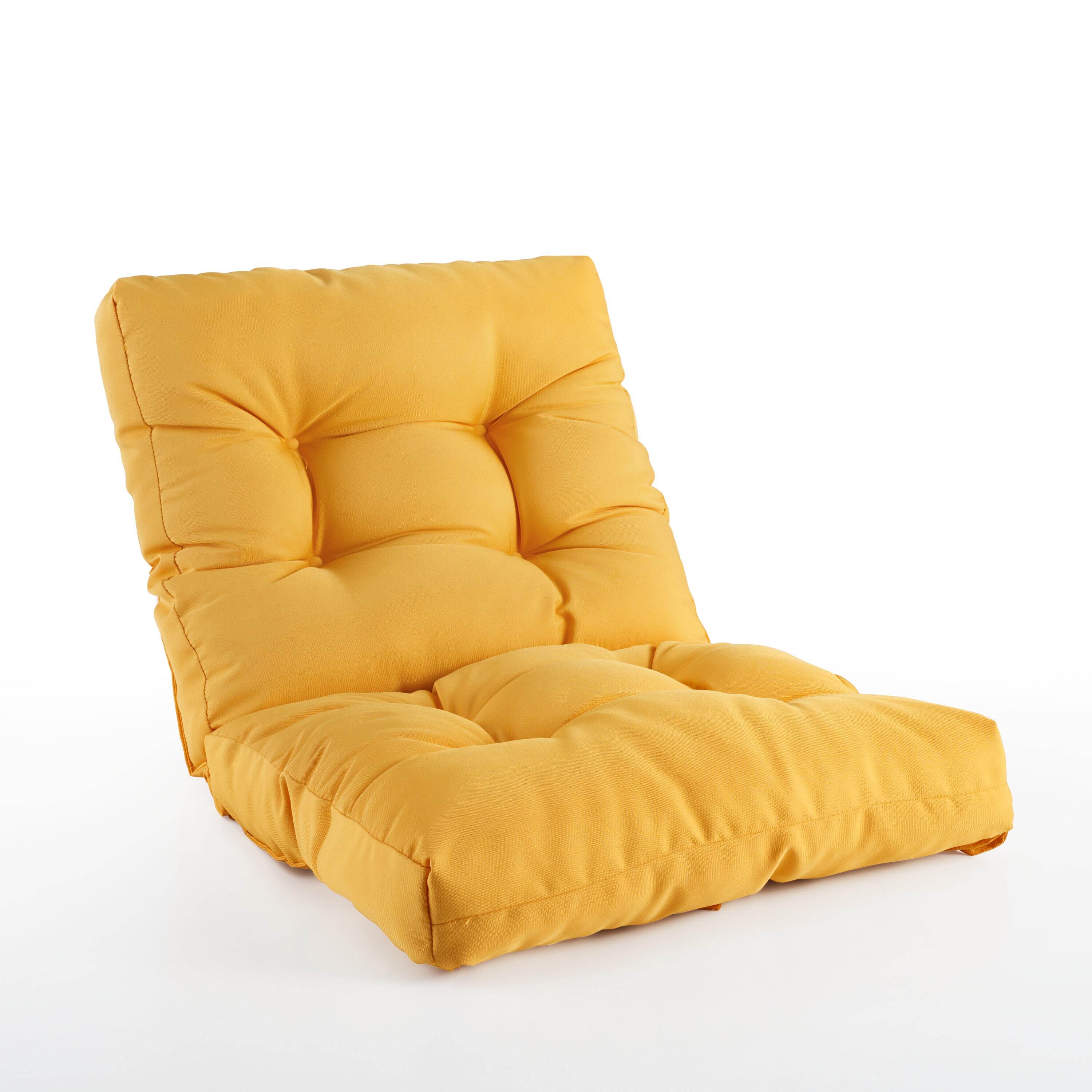 Art Leon Patio Chair Cushion 20.5-in x 20.5-in 2-Piece Yellow Deep Seat ...