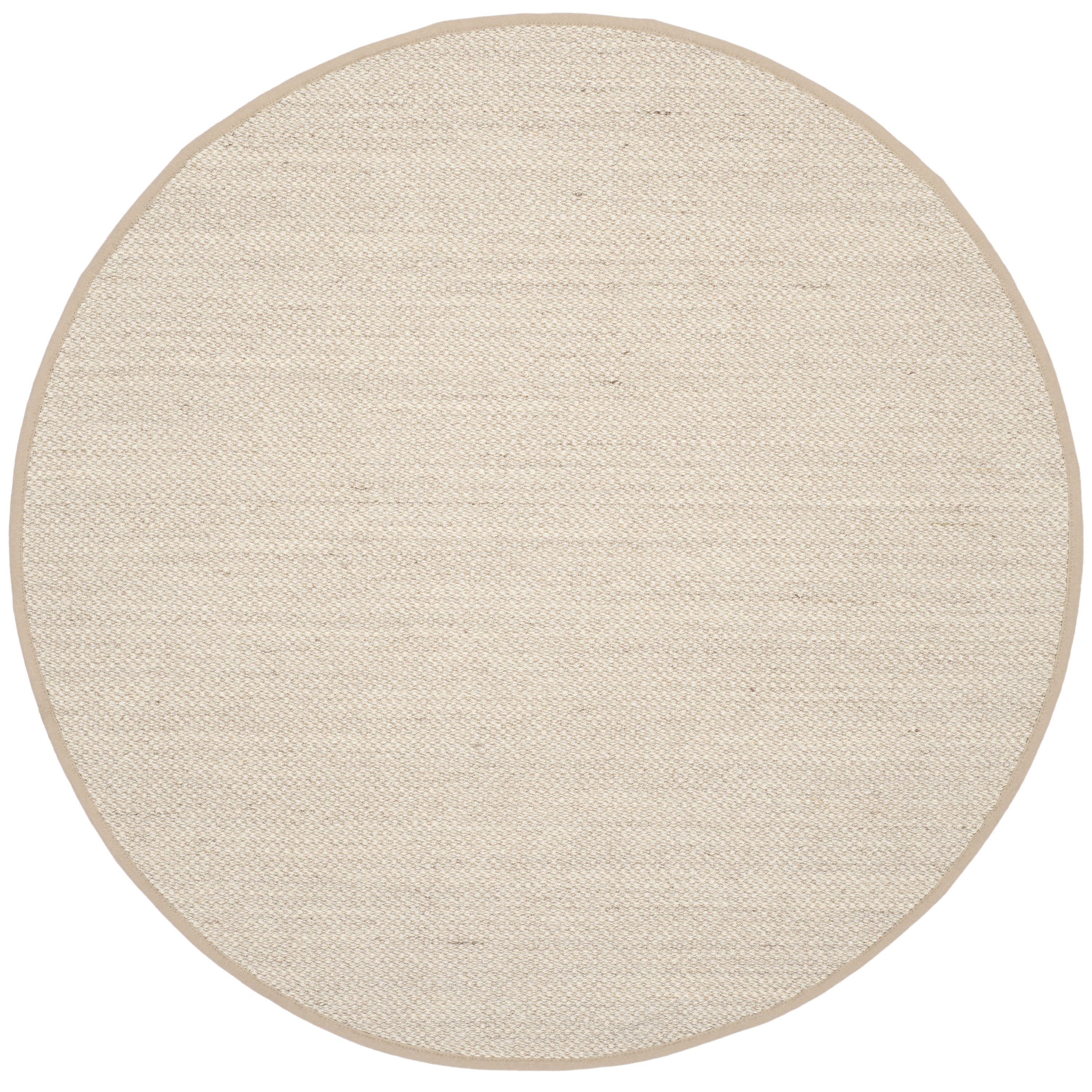 Safavieh NF143B-4R Natural Fiber Pines 4 x 4 (ft) Loomed Sisal Marble/Linen Round Indoor Solid Coastal Area rug