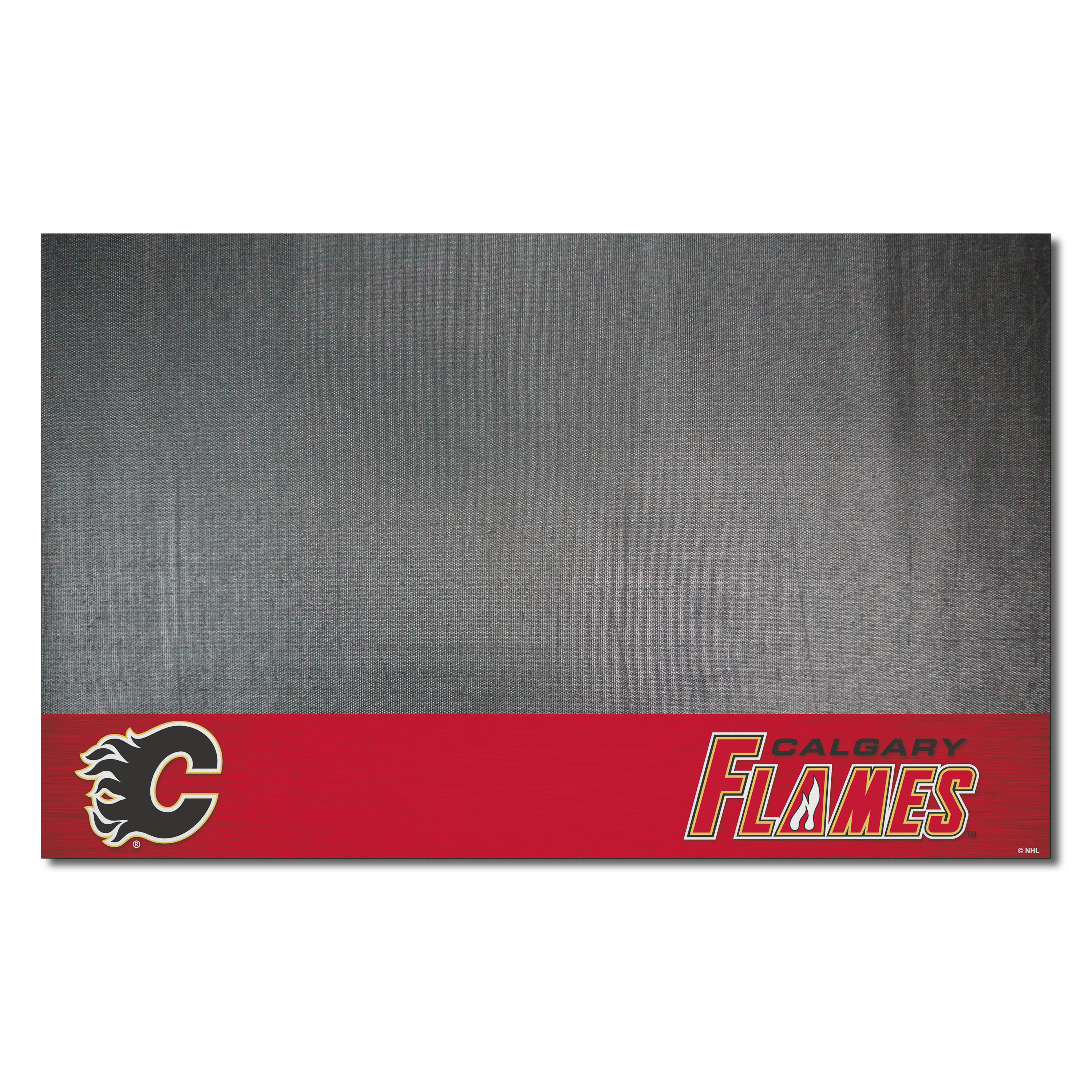 FANMATS 14228 Calgary Flames Grill Mat Black Vinyl Rectangular Grill Mat