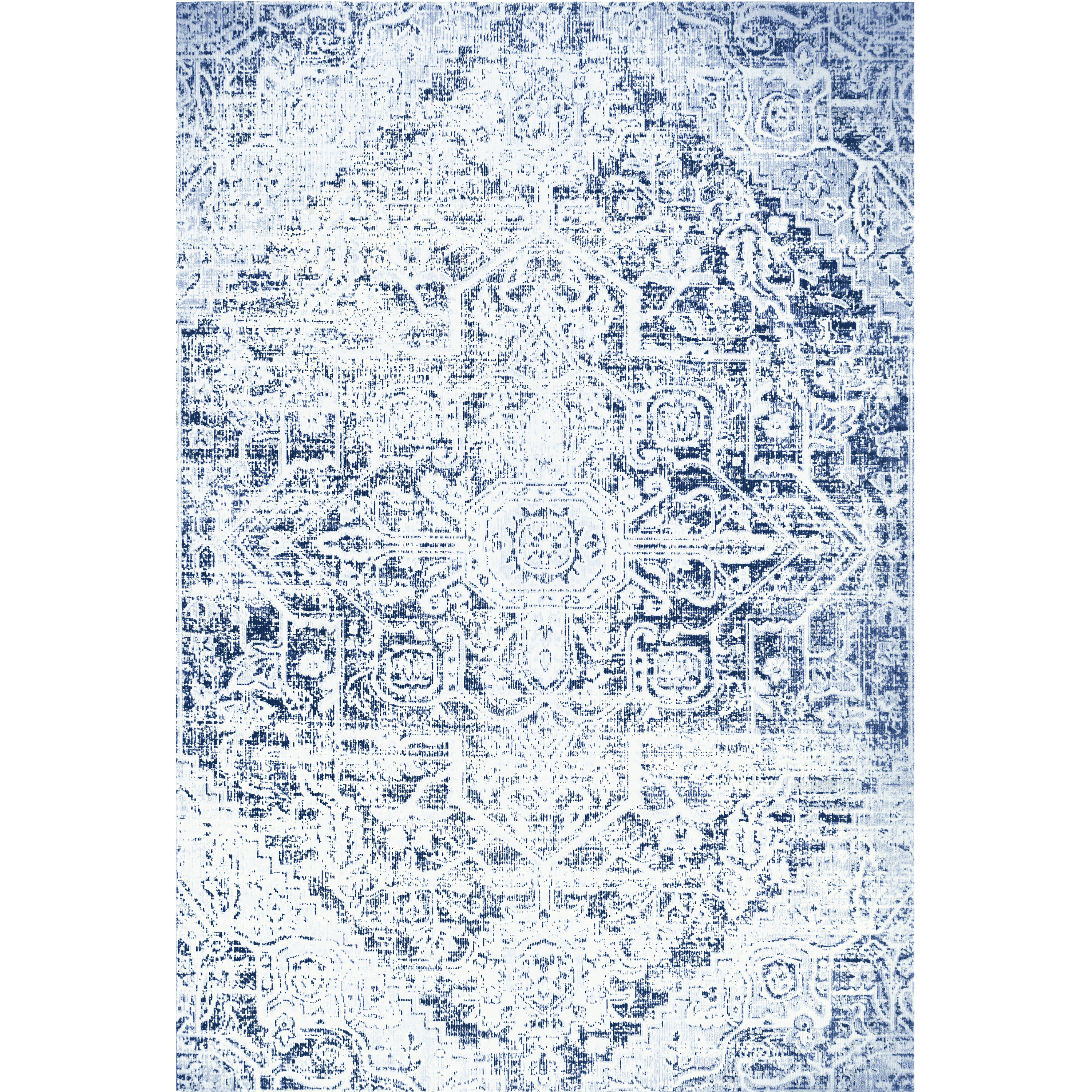 Nicole Miller 2-2491-300 Patio Sofia Fleur 5 x 7 (ft) Loomed Polypropylene Navy Blue Rectangular Indoor/Outdoor Medallion Area rug