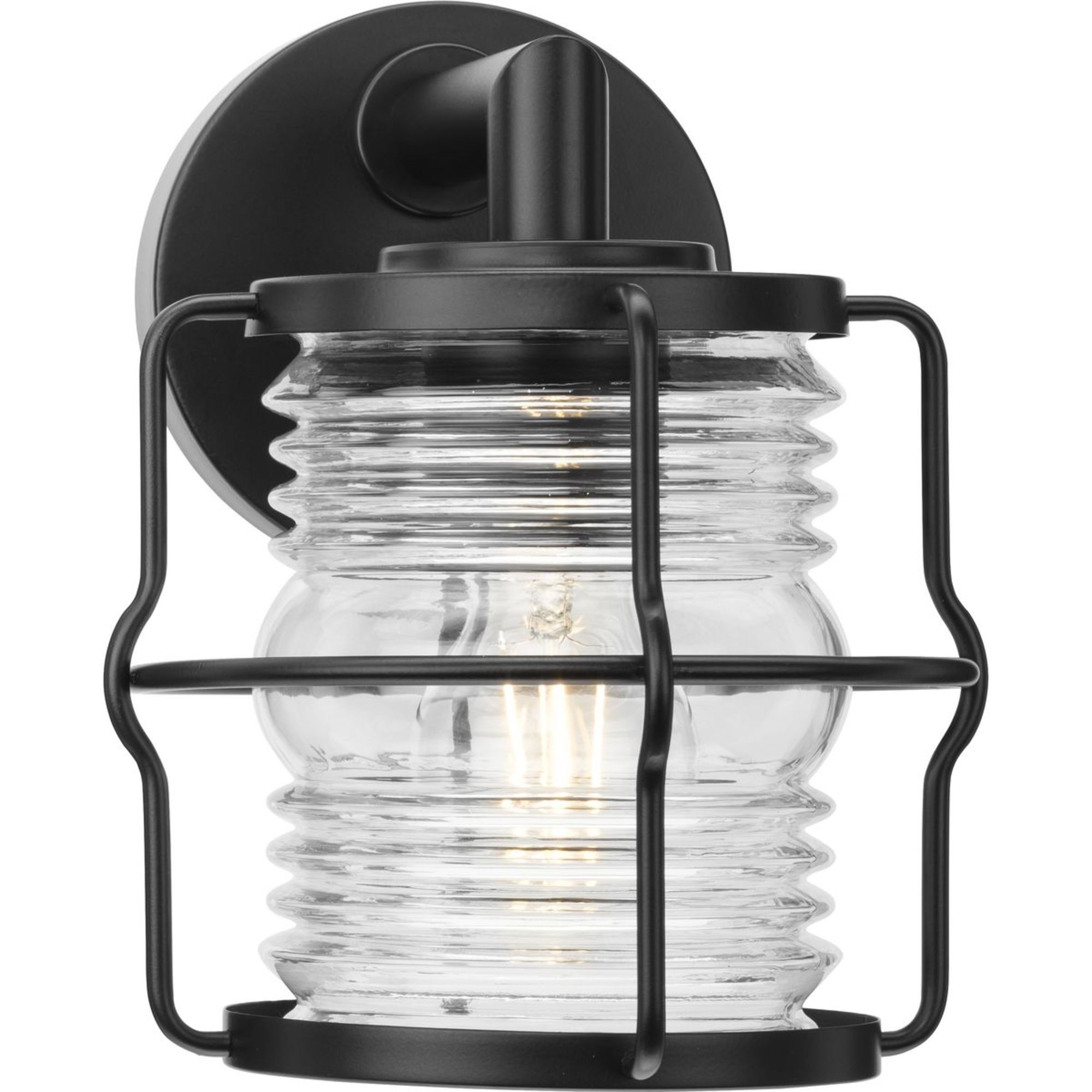 Progress Lighting P560340-31M Keegan 1 -Light 9.5-in H Matte Black Hardwired Outdoor Wall Light