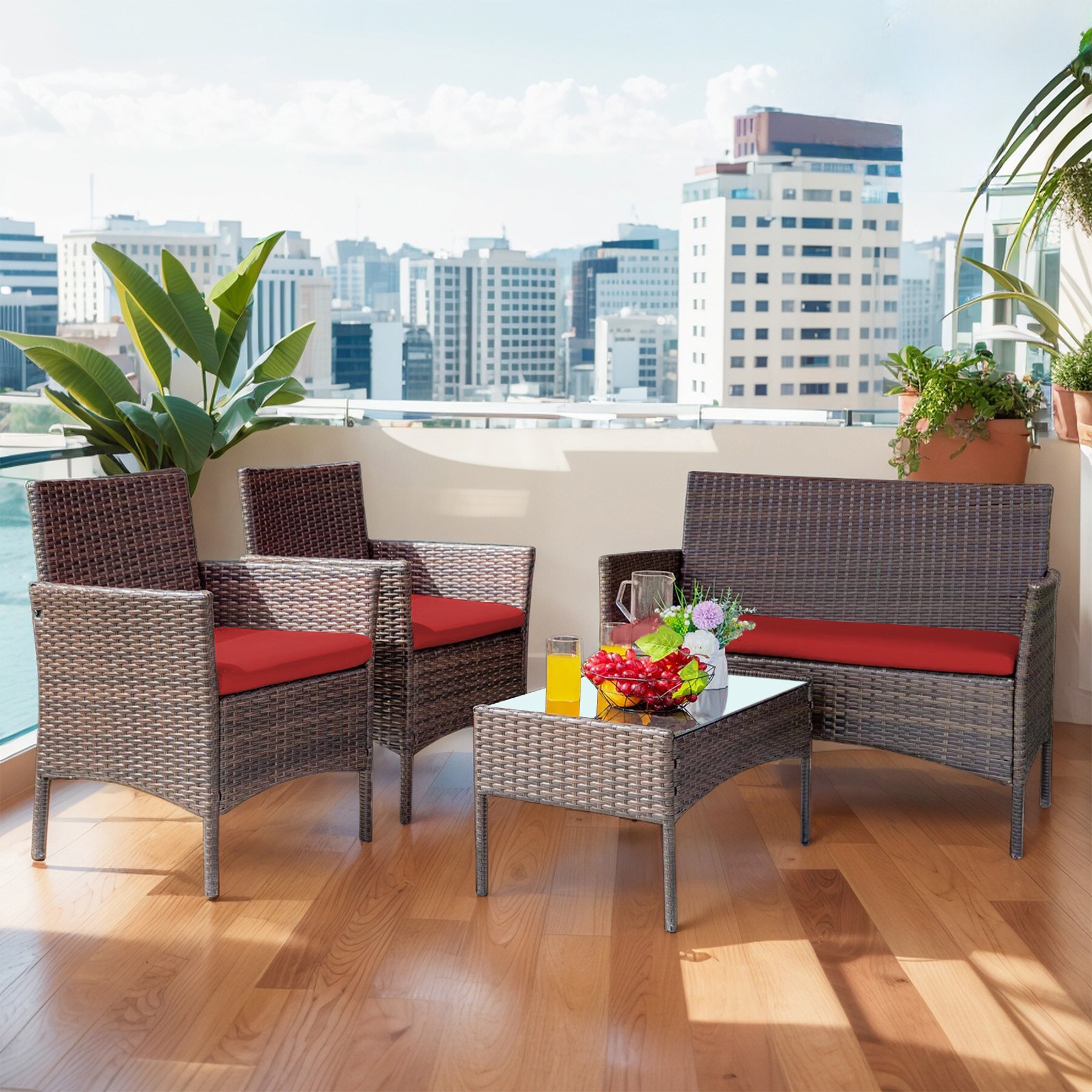 Grearden HZNF610-RD Patio-Conversation-Sets - View #4