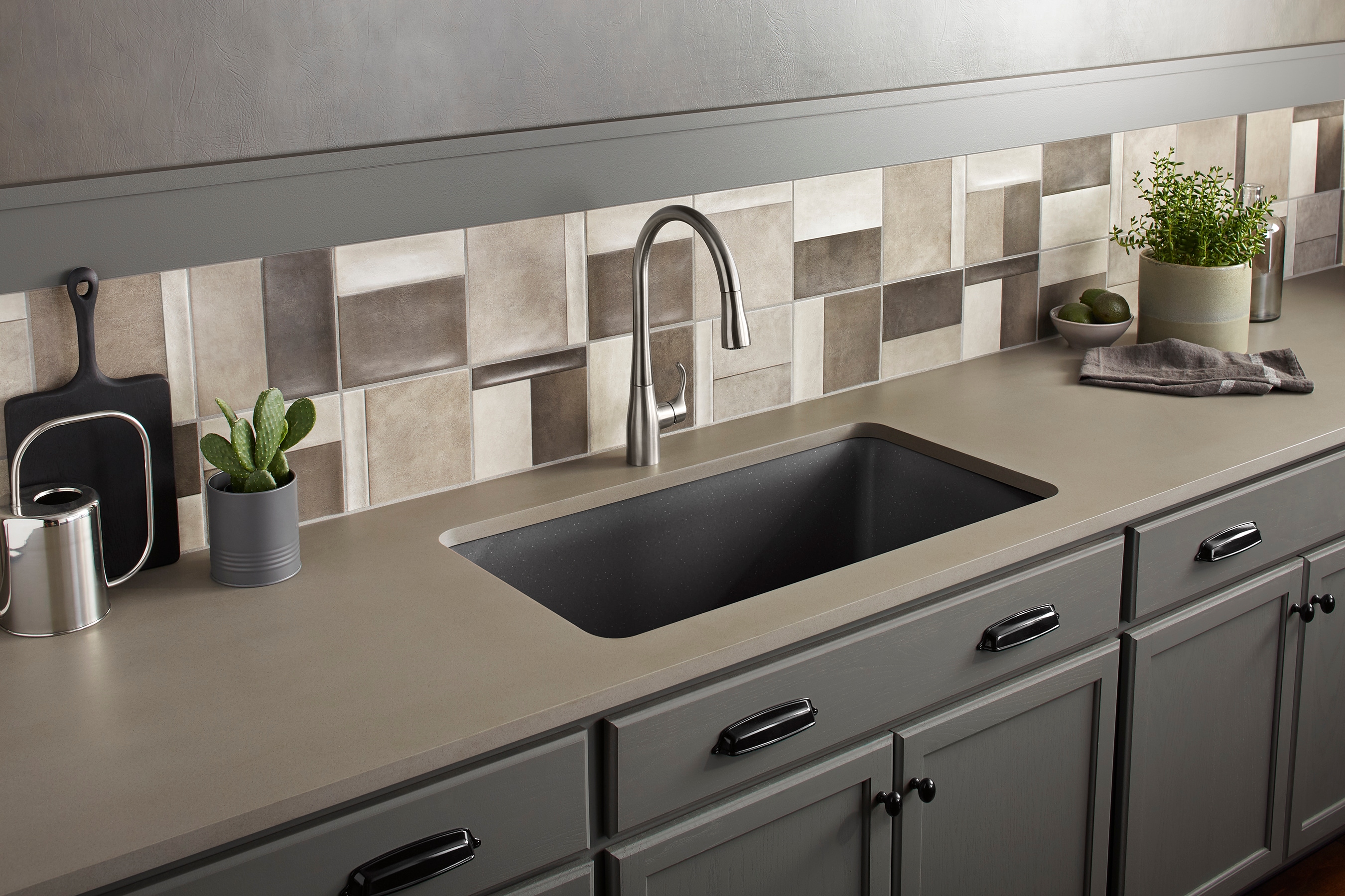 KOHLER 8206-CM7 Cairn Undermount 33.5-Inches x 18.31-Inches Composite Single bowl Kitchen Sink