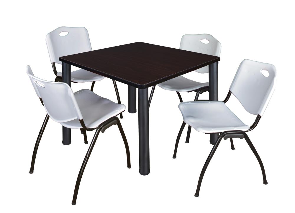 Regency TB4242MWBPBK47GY Breakroom Brown 4-Person Training Table (42-in W x 29-in H)