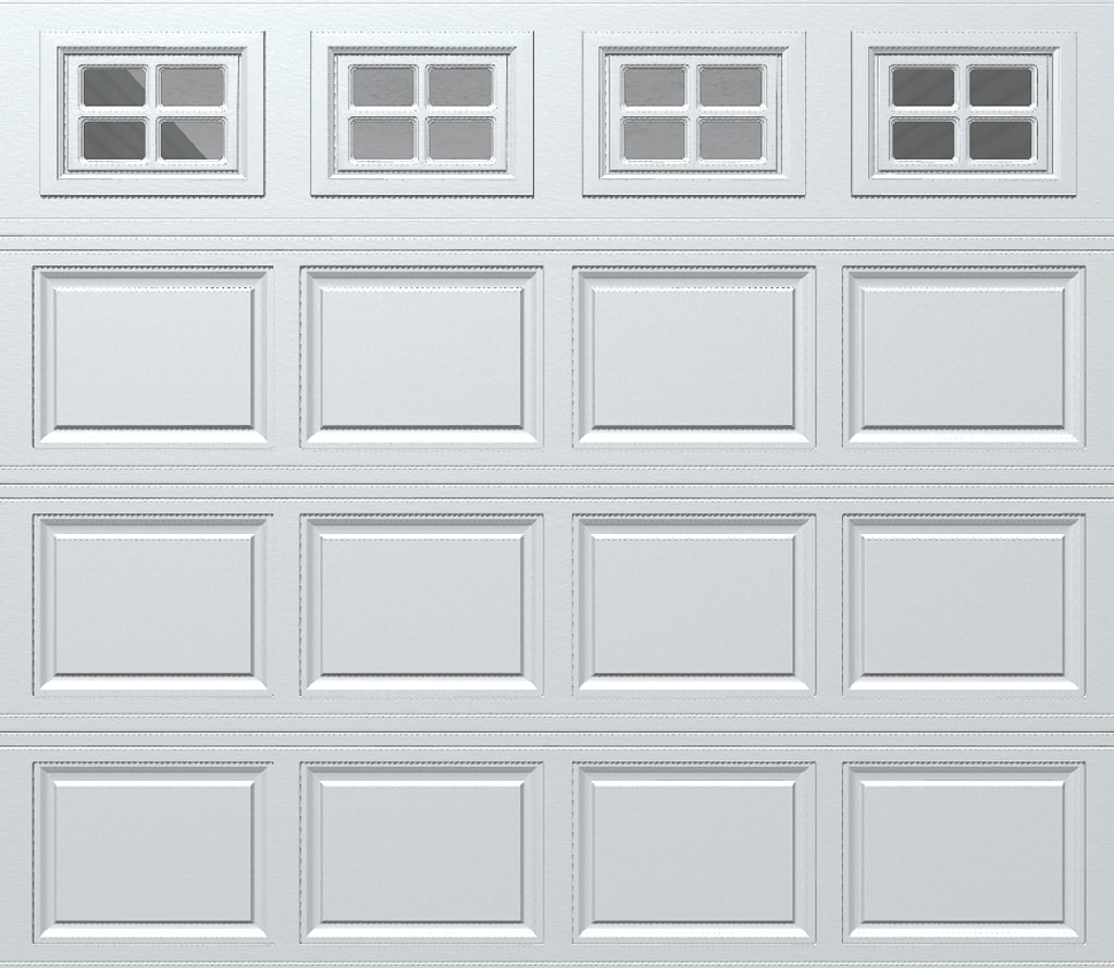 Wayne Dalton 8500CRWHSTCKI87 Classic Steel Model 8500 8-ft x 7-ft Insulated White Single Garage Door with Windows