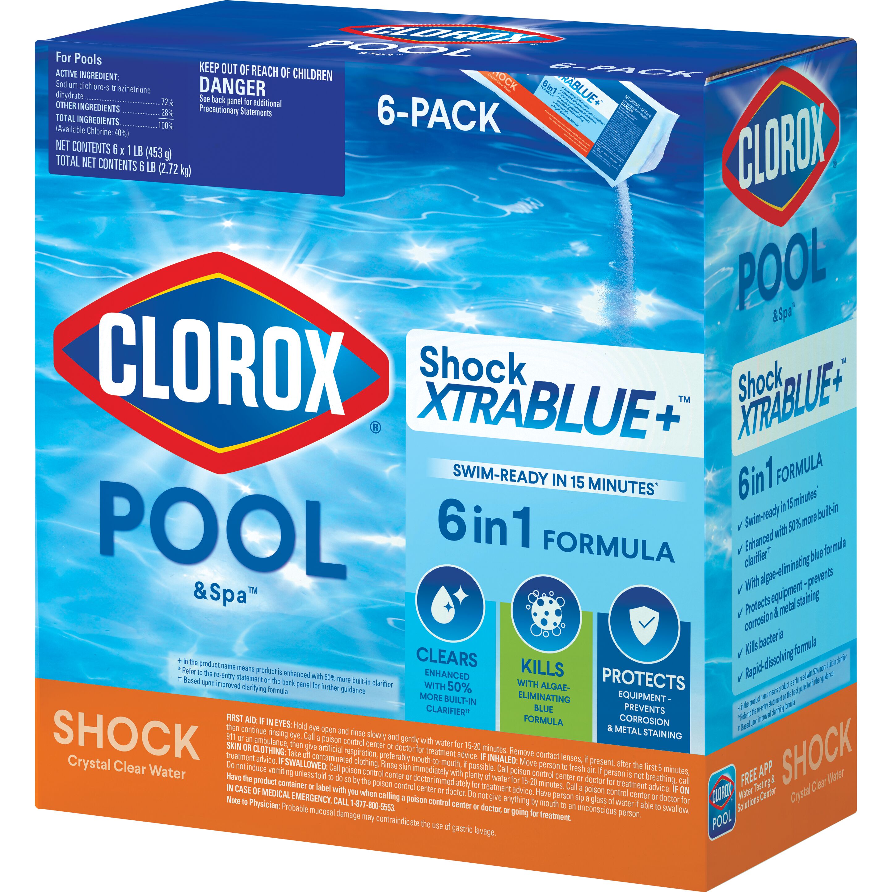 Clorox Pool&Spa 36006CLX 6 -Pack 16-oz Dichlor Pool Shock