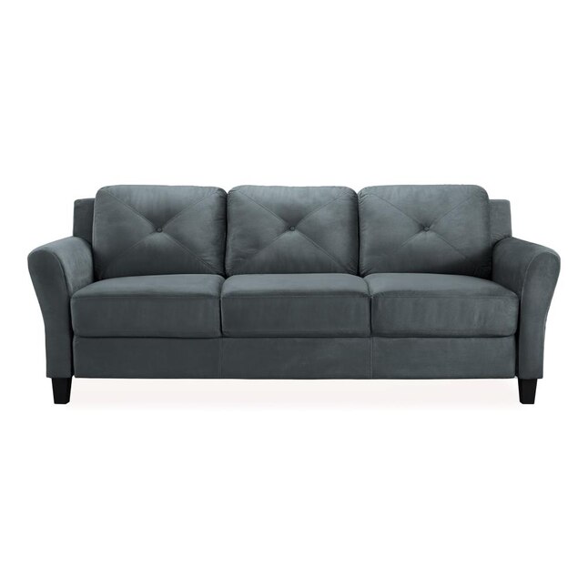 Lifestyle Solutions Casual Dark Grey, Gray Microfiber Sofa And Loveseat