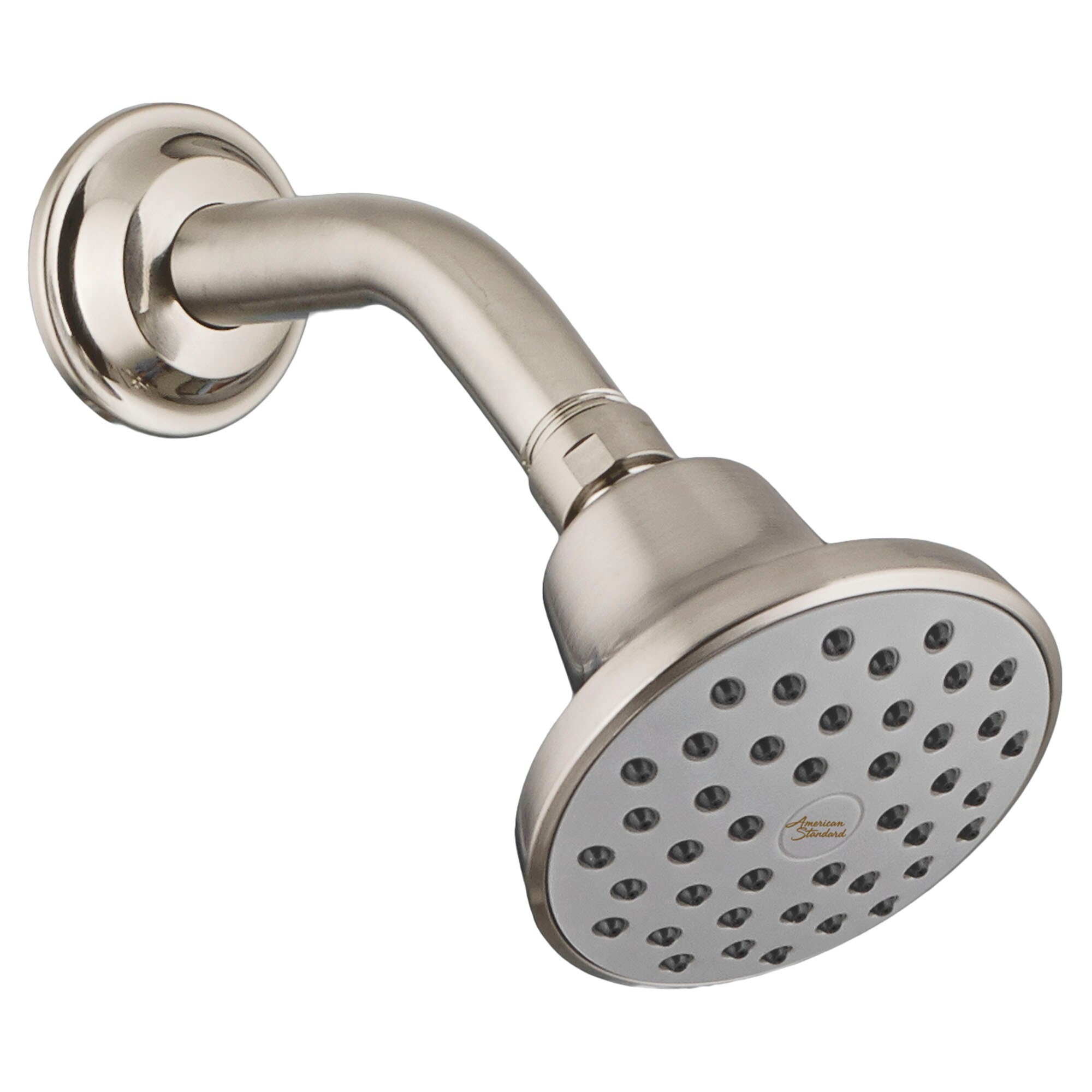 American Standard 1660512.295 Colony 1.0 -Spray Brushed Nickel 3.6875-in Round Fixed Shower Head 1.8 GPM