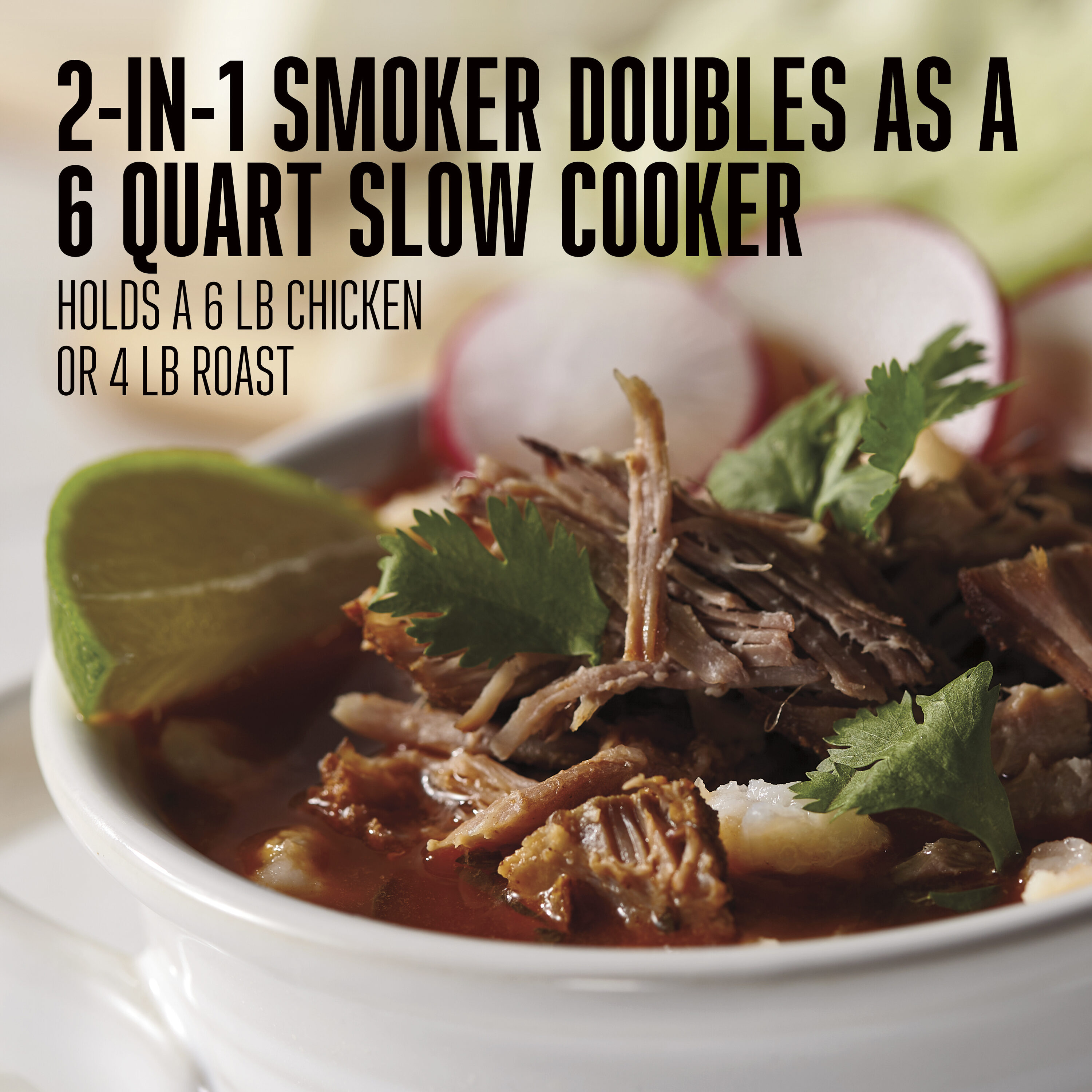Weston Black Digital Display 6 Quart Indoor Smoker and Slow Cooker