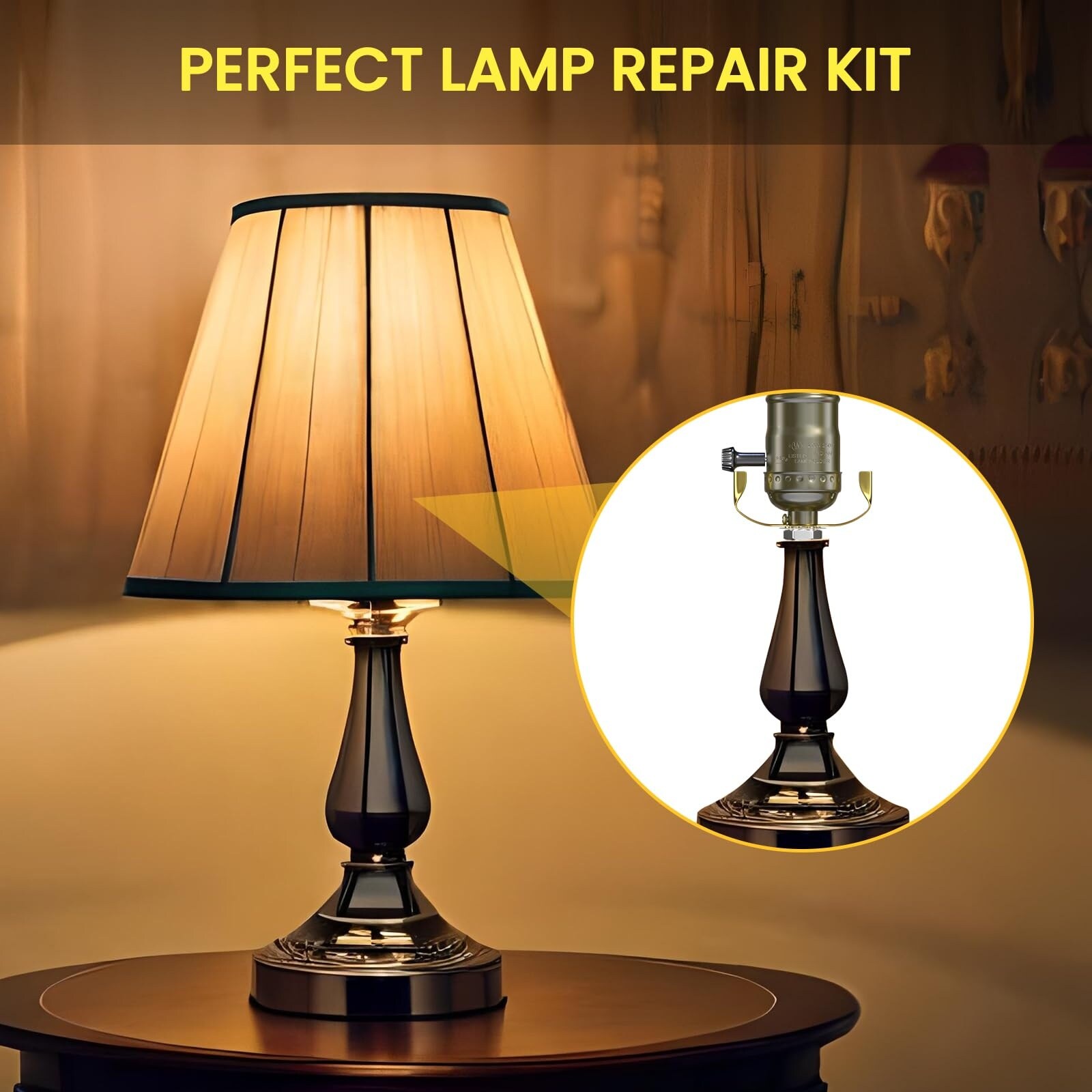Vrbgify Lamp Rewire Kit 2 Pack Antique Brass E26 Socket Table Lamp ...