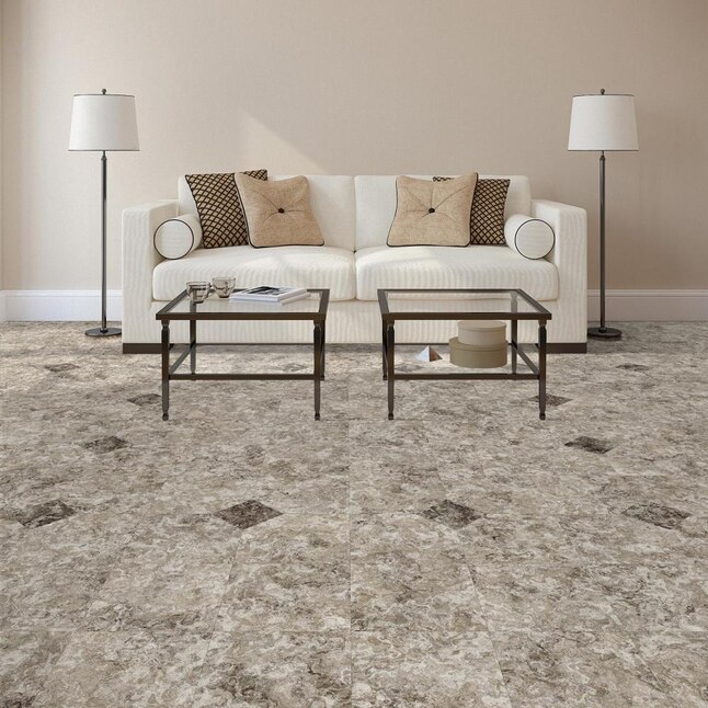 Perfection Floor Tile Breccia Collection Breccia Crema Primo/Satin 20-in x 20-in Water Resistant Interlocking Luxury Flooring (16.7-sq ft) Perfection Floor Tile Breccia Collection Breccia Crema Primo/Satin 20-in x 20-in Water Resistant Interlocking Luxury Flooring (16.7-sq ft)