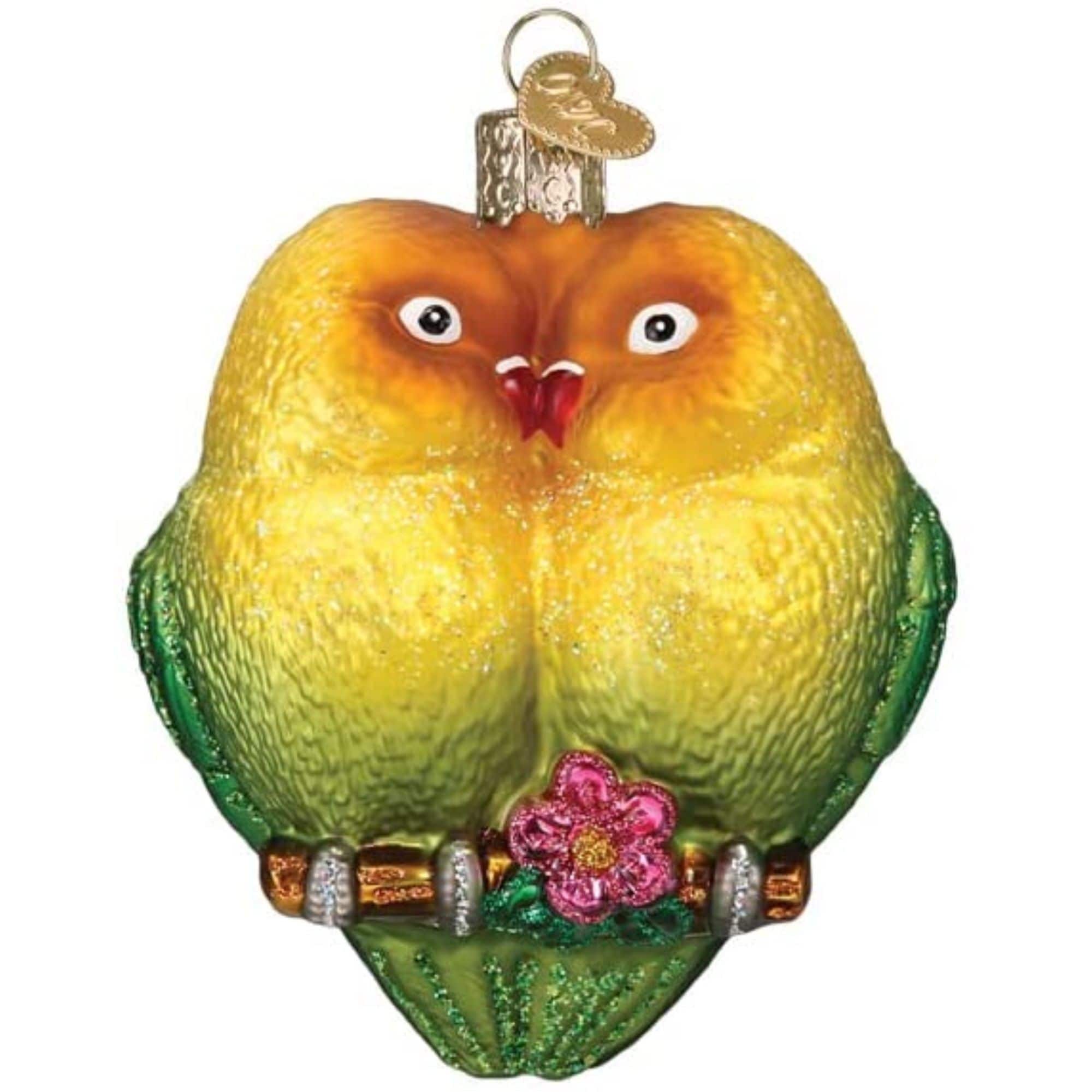 Old World Christmas 729343161451 Glass Blown Ornament for Christmas Tree - Lovebirds