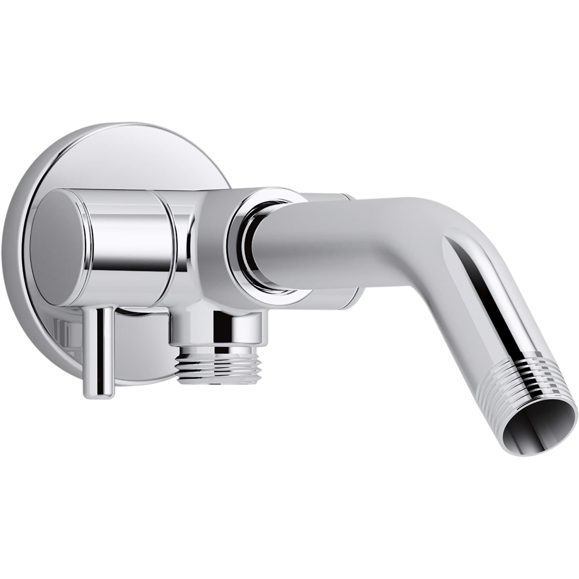 KOHLER K-76331-CP Polished Chrome 8.0625-in Universal Shower Shower arm with diverter 0.5-in -ID