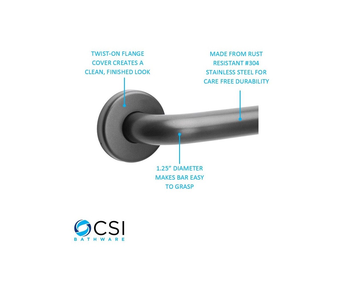 CSI Bathware BAR-SB12-TW-125-MB Grab-Bars - View #3