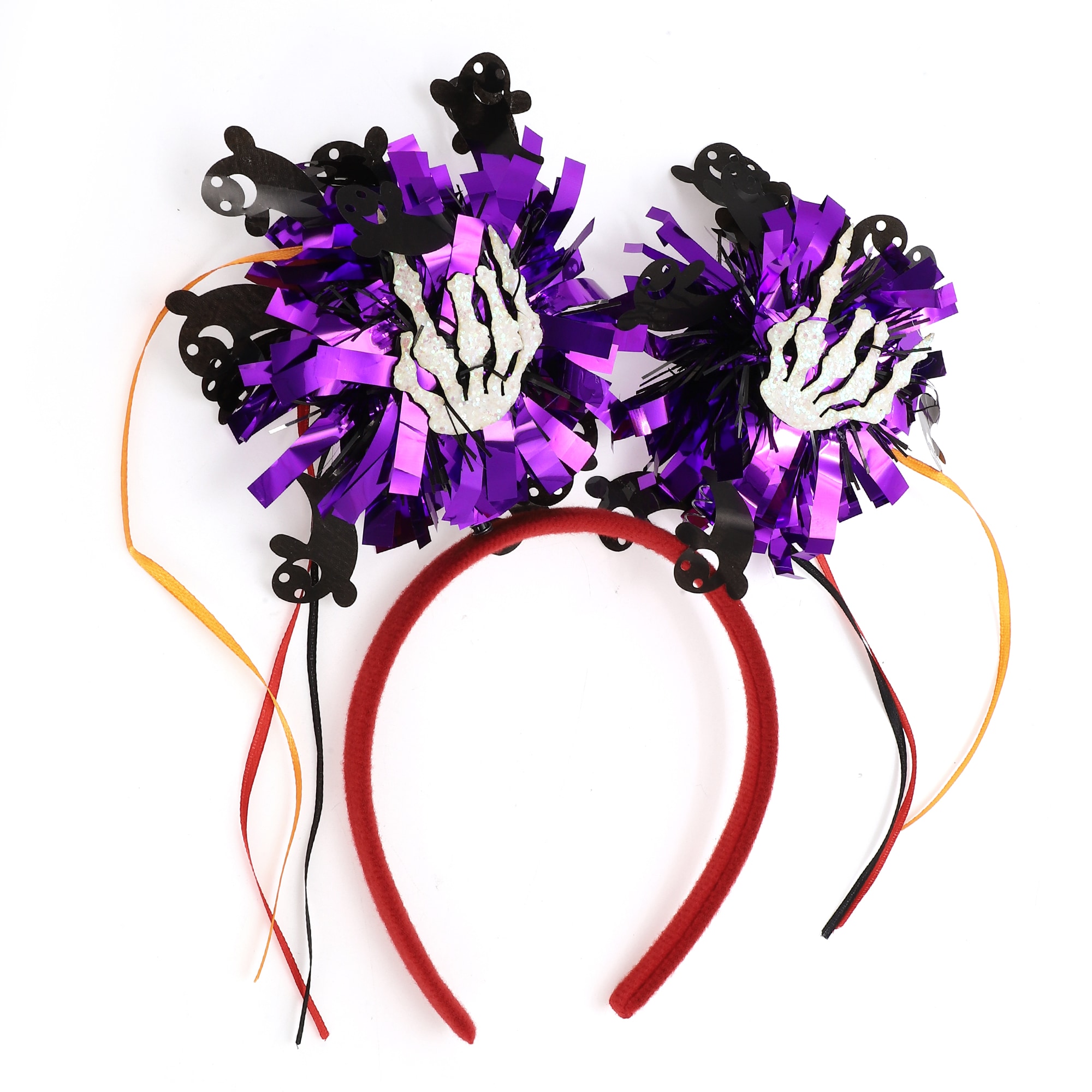 Unique Bargains Skeleton Hand Pattern Headband for Halloween Red Purple ...