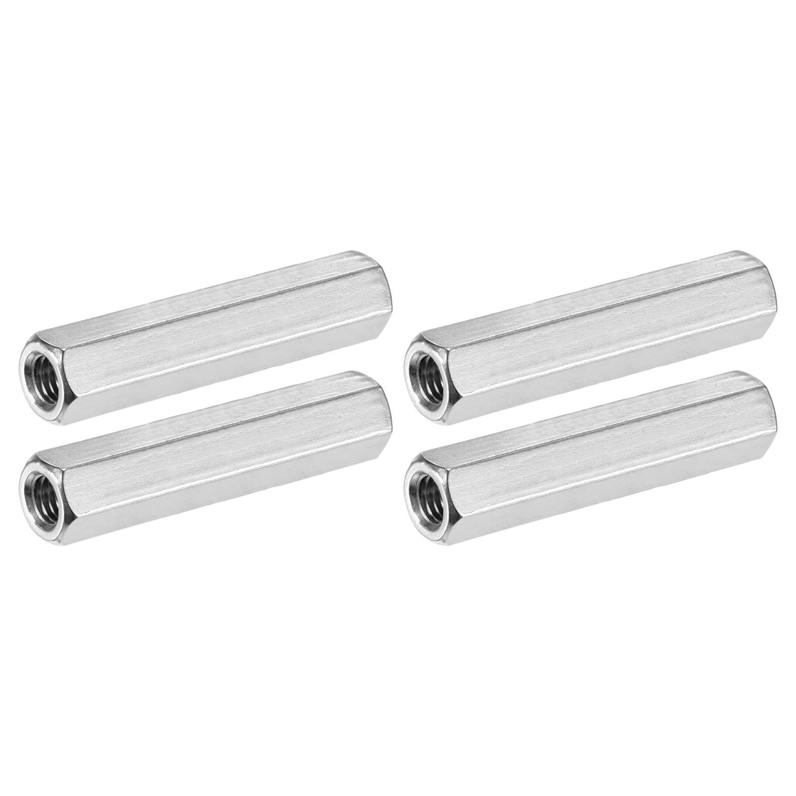 JVFCXXV M8 x 1.25 Pitch Hex Coupling Nuts 60mm Length Stainless Steel Fully Threaded Rod Connector Fasteners Pack of Four #LJV0803C301