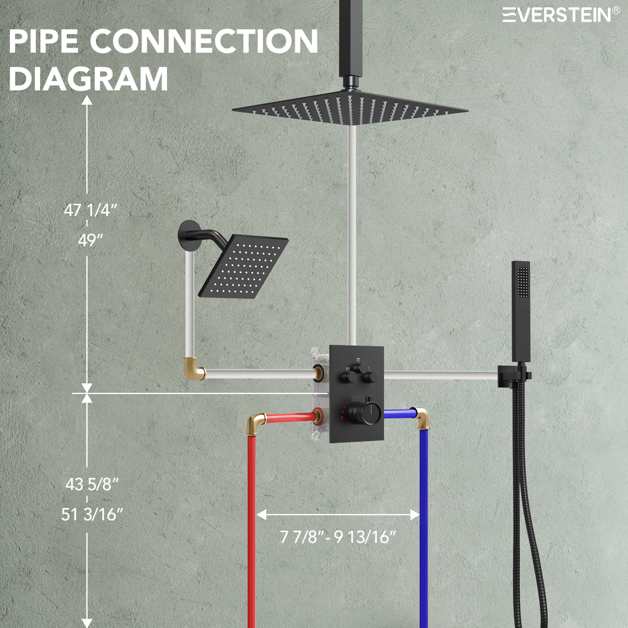 EVERSTEIN SFS1007-BK12 Tub-Shower-Faucets - View #9