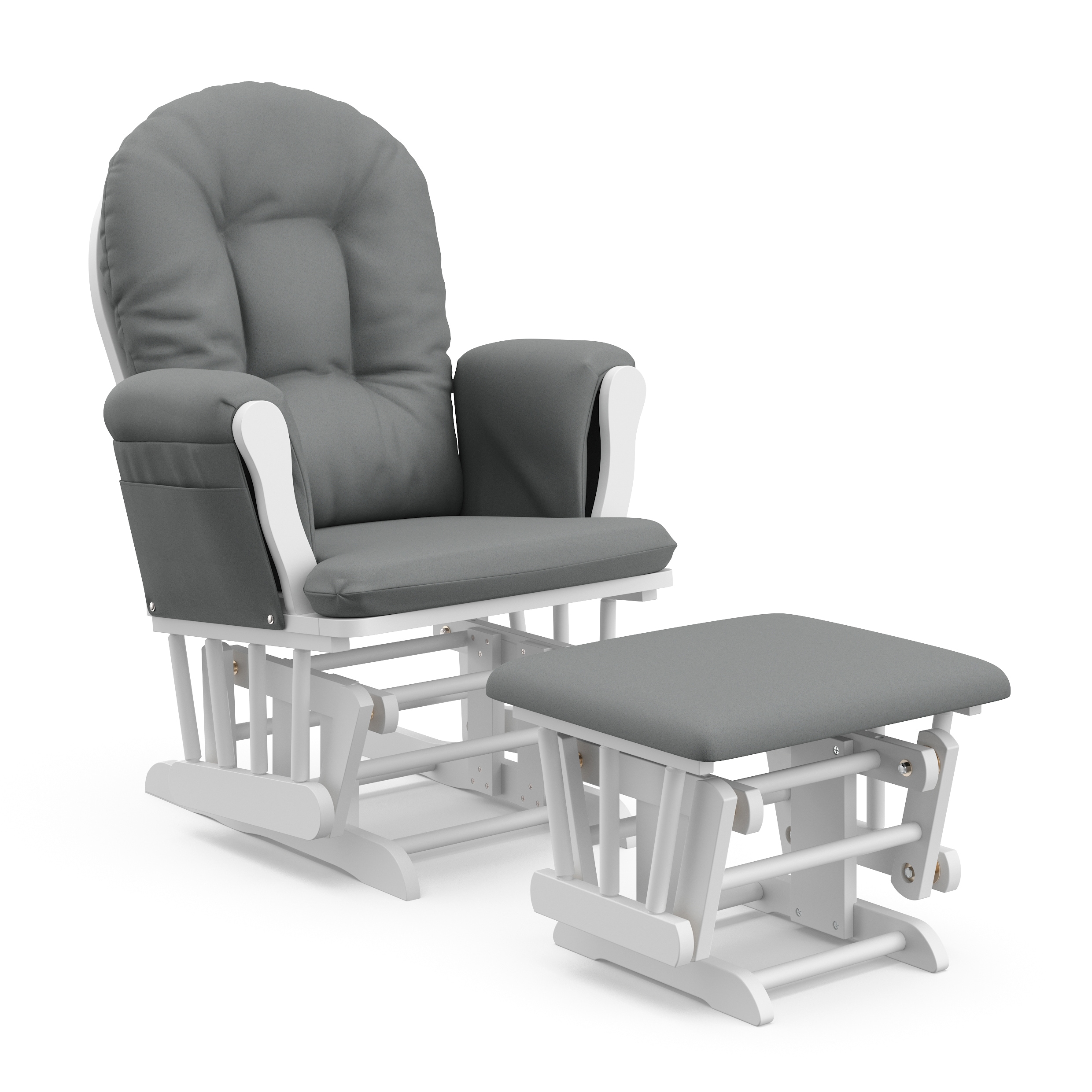 Storkcraft 06550-601 Casual White/Gray Glider Chair