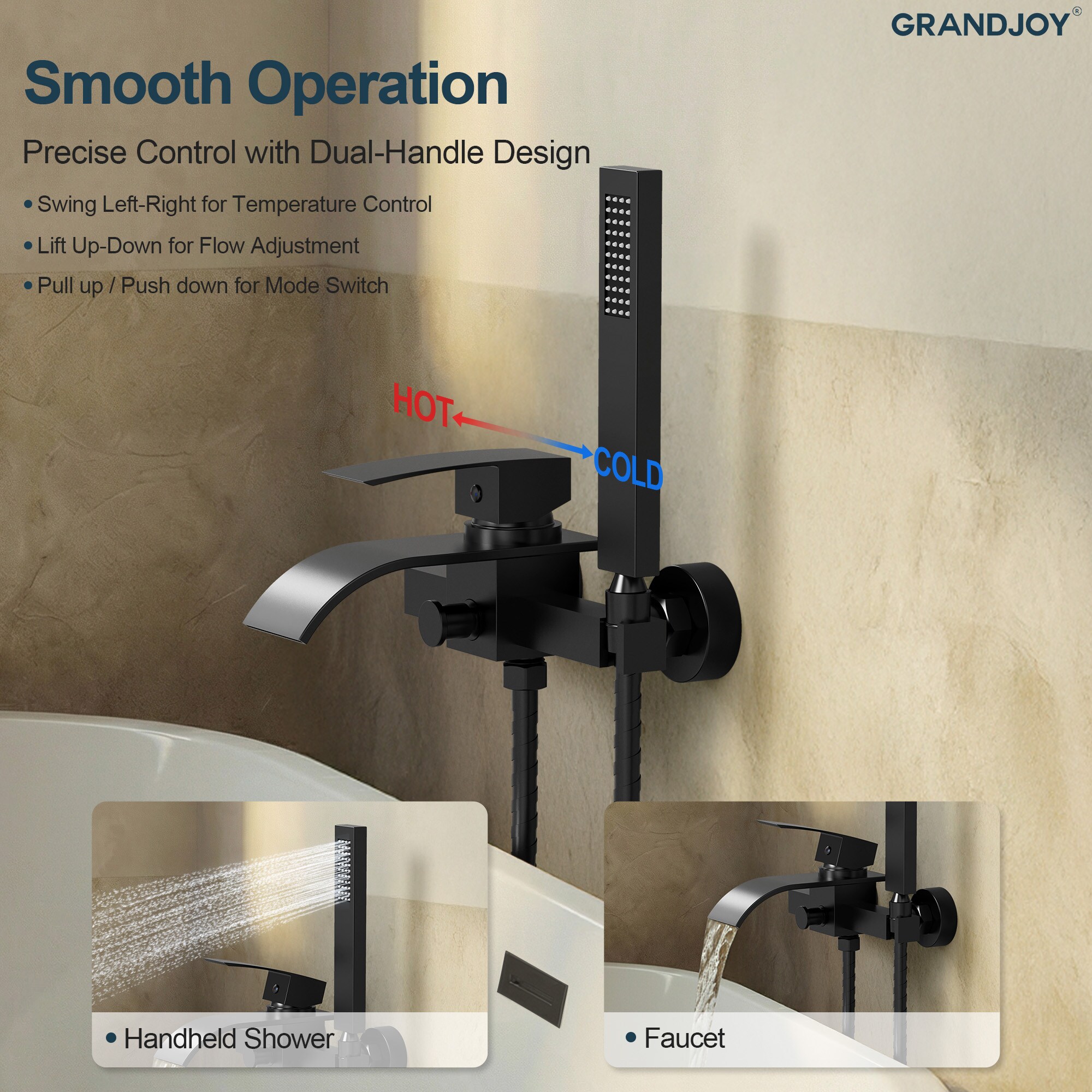 GRANDJOY SGF11GJ-24BL Roman-Tub-Faucets - View #4