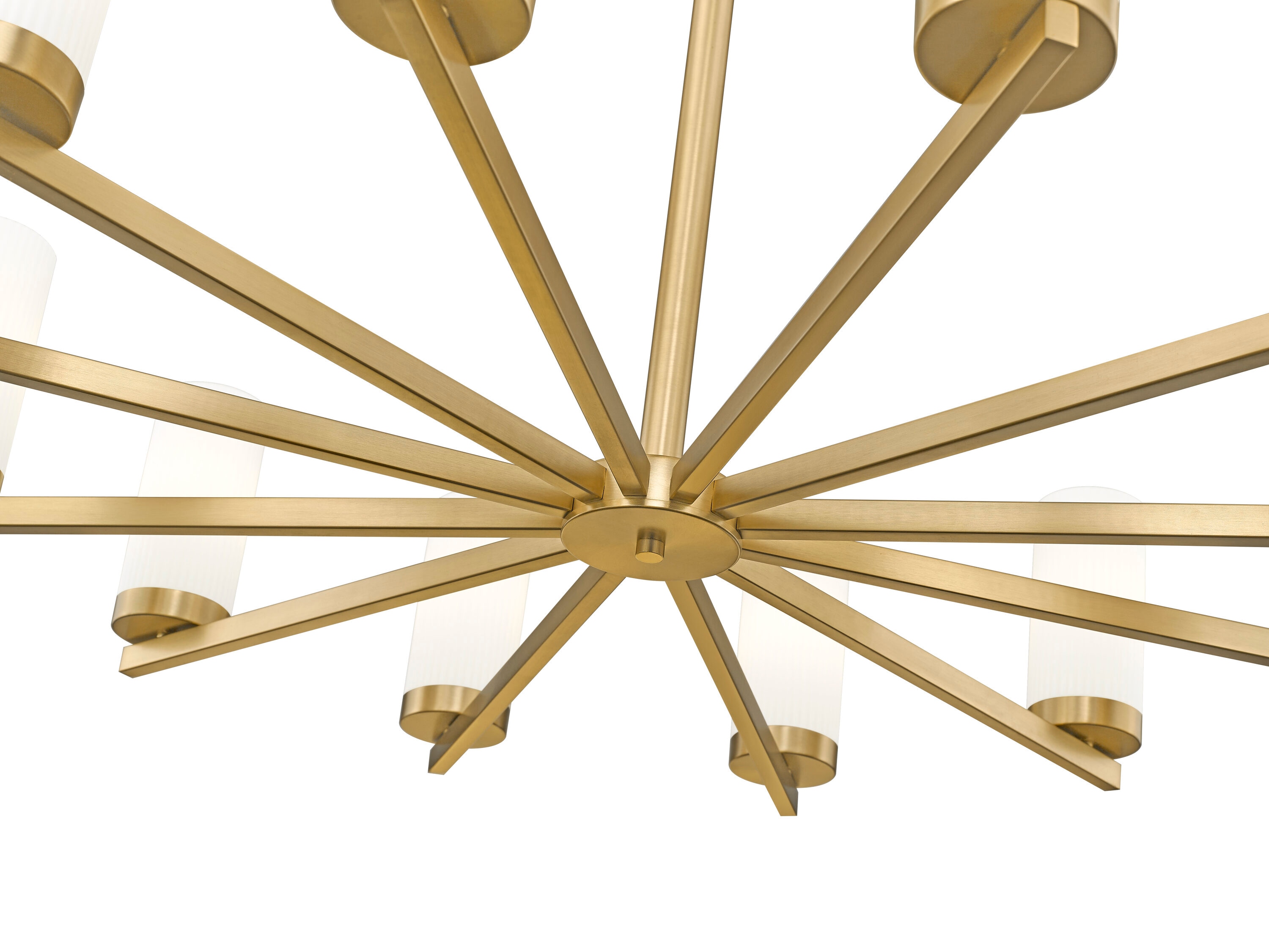Modern Gold 12-Light Chandelier with Frosted Glass Shades