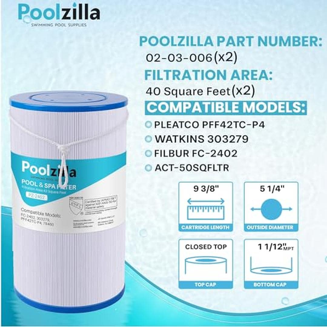 Poolzilla PZ-FC-2402-2PK Pool-Filter-Skim-Sys-Parts - View #2