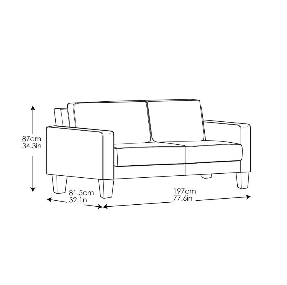 Lifestyle Solutions 78.7-in Casual Black Microfiber 3-seater Sofa