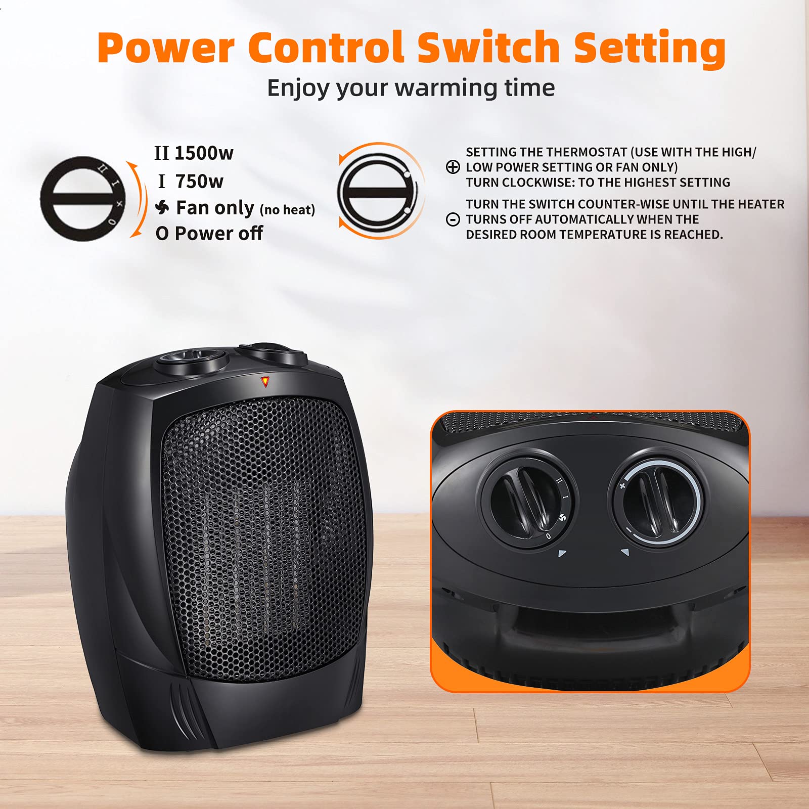 COWSAR LSCE56SPH901BK Portable-Electric-Heat - View #3